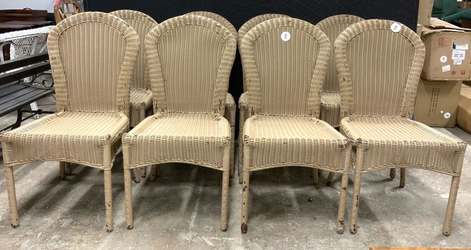 Set 8 Outdoor Wicker Side Chairs (1 of 10)