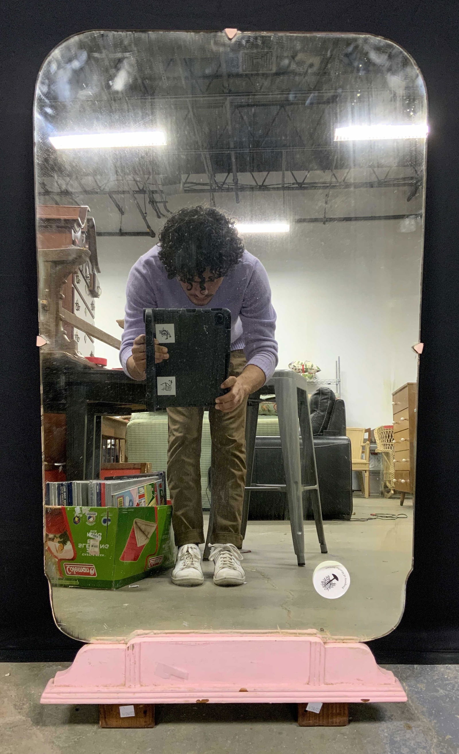 Vintage Style Pink Dresser Mirror (1 of 7)