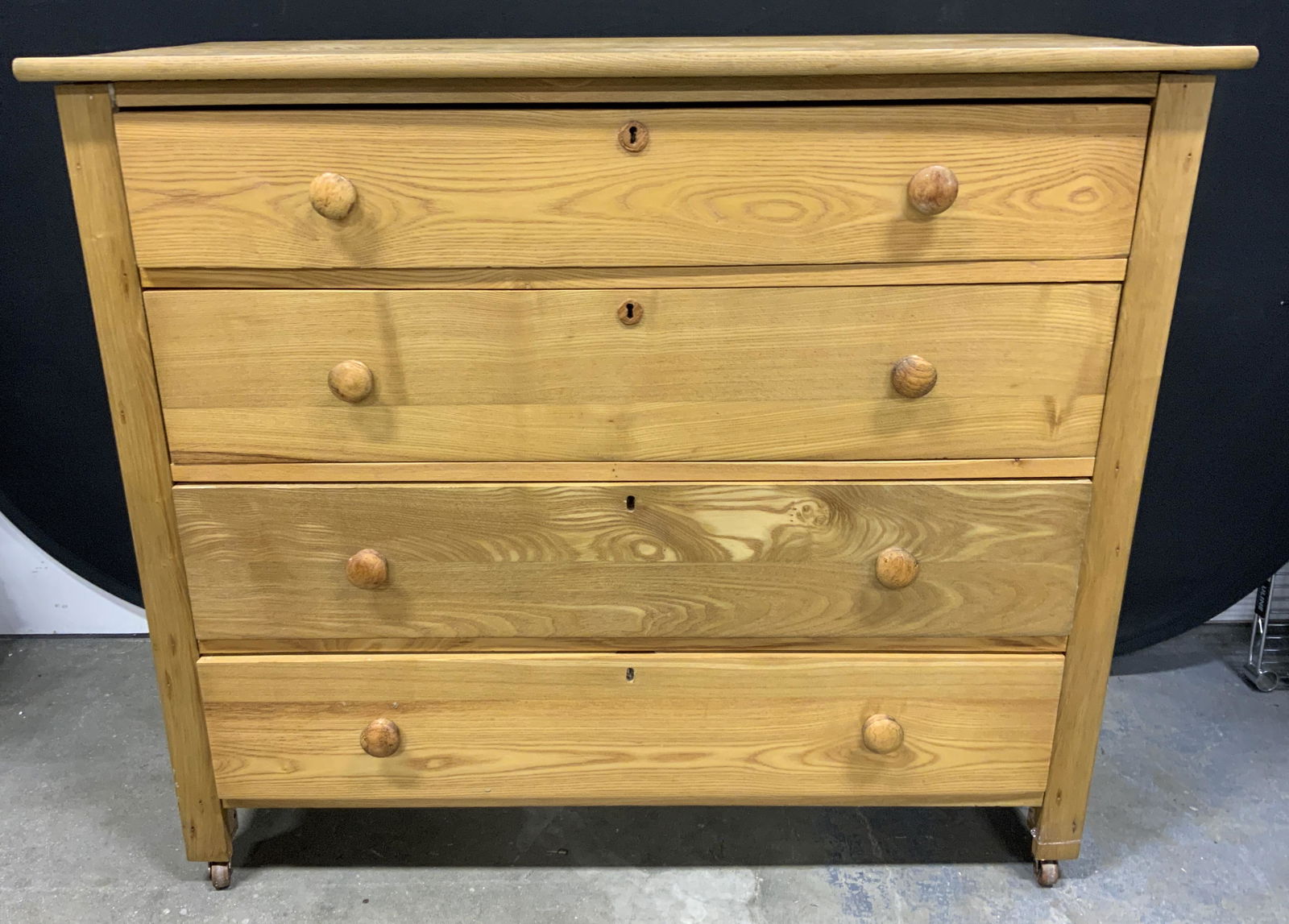 4 Drawer Pine Chest on Casters (1 of 12)