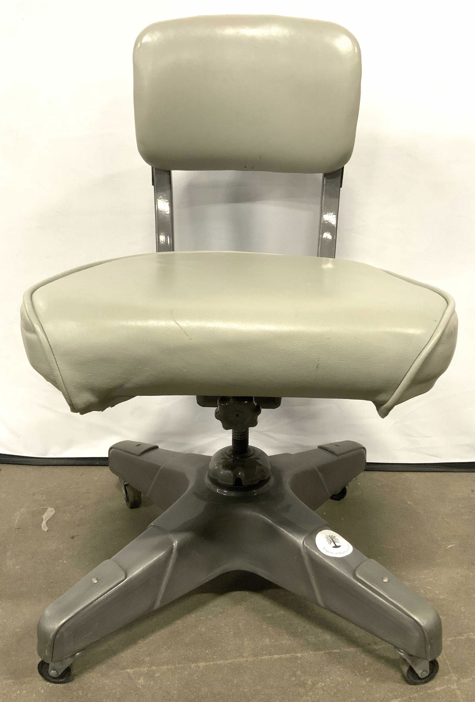 STEELCASE INC Vntg Leather Rolling Office Chair (1 of 11)