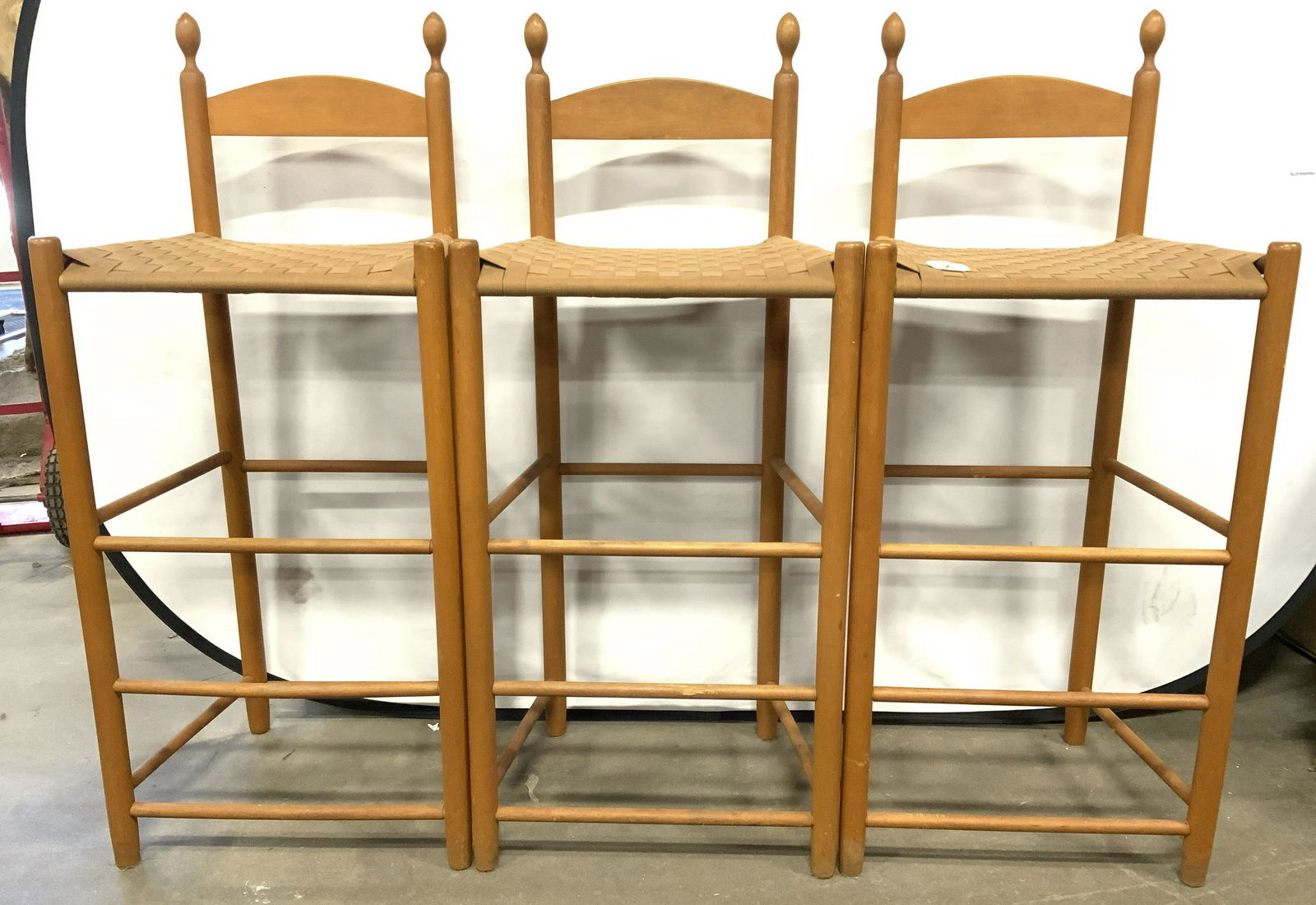 Set 3 Handmade Wooden Counter Shaker Stools (1 of 12)