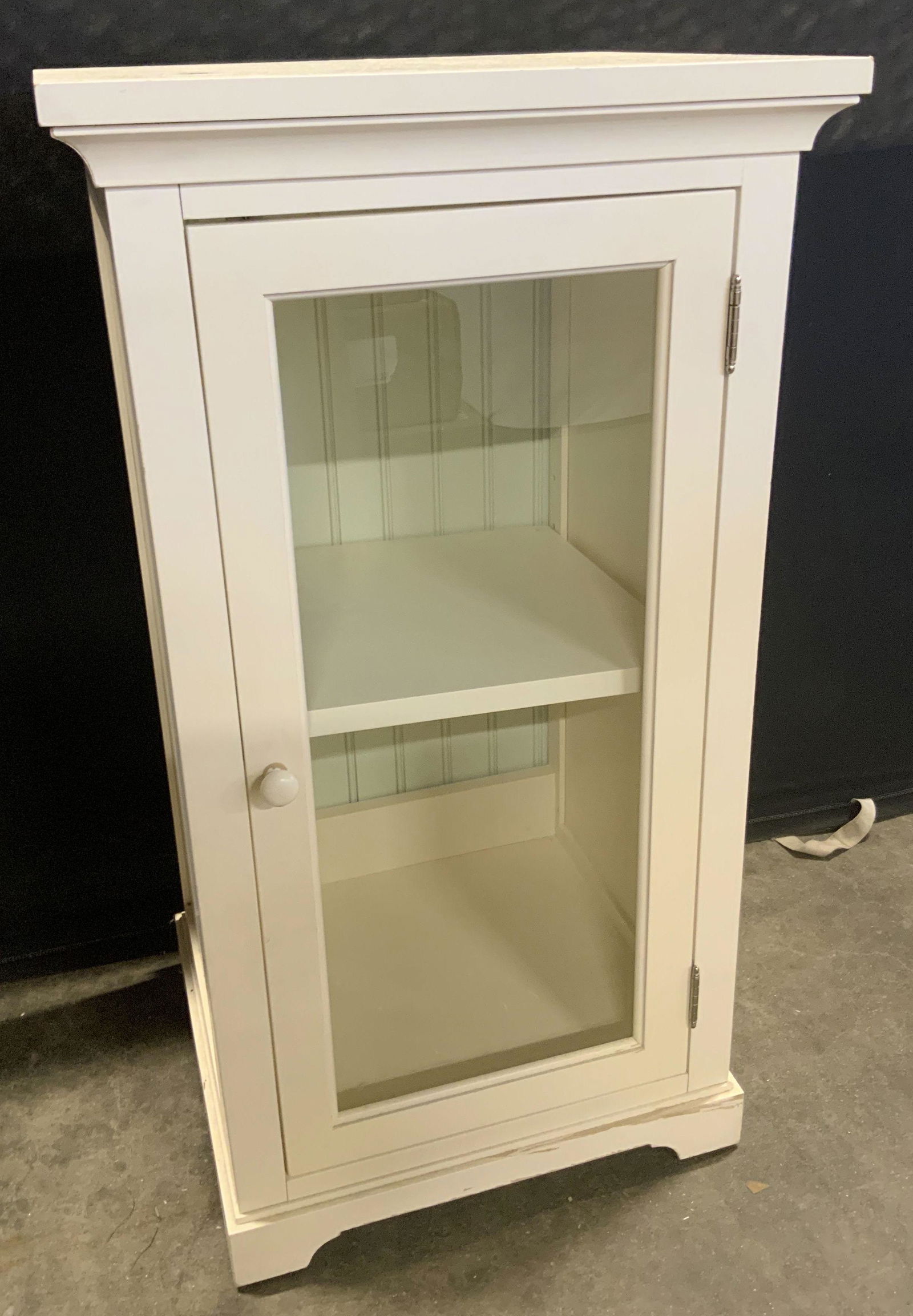 Painted Cream Wooden Glass Door Floor Cabinet (1 of 16)