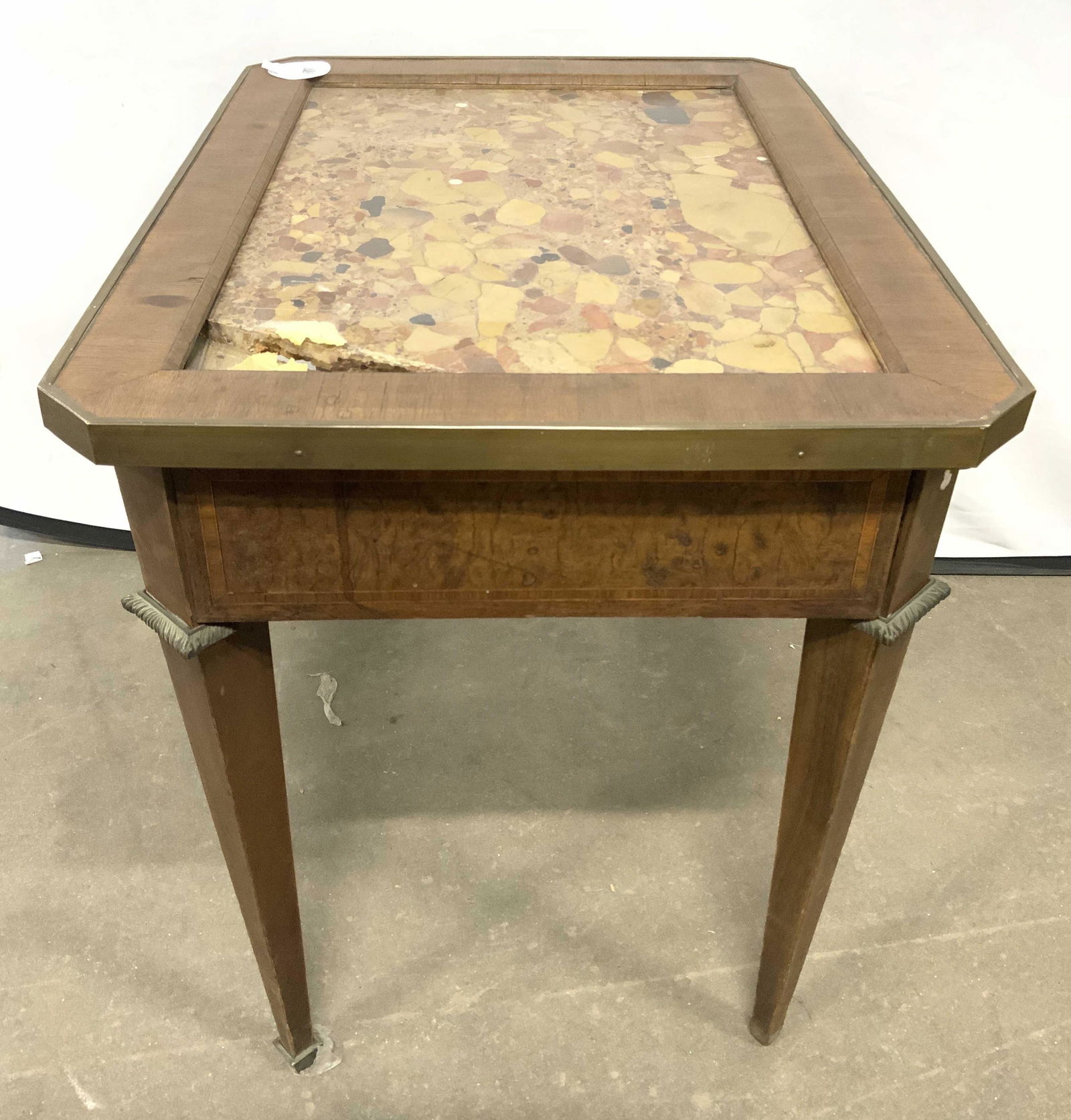 Vintage Louis XVI Side Table W Stone Insert (1 of 10)