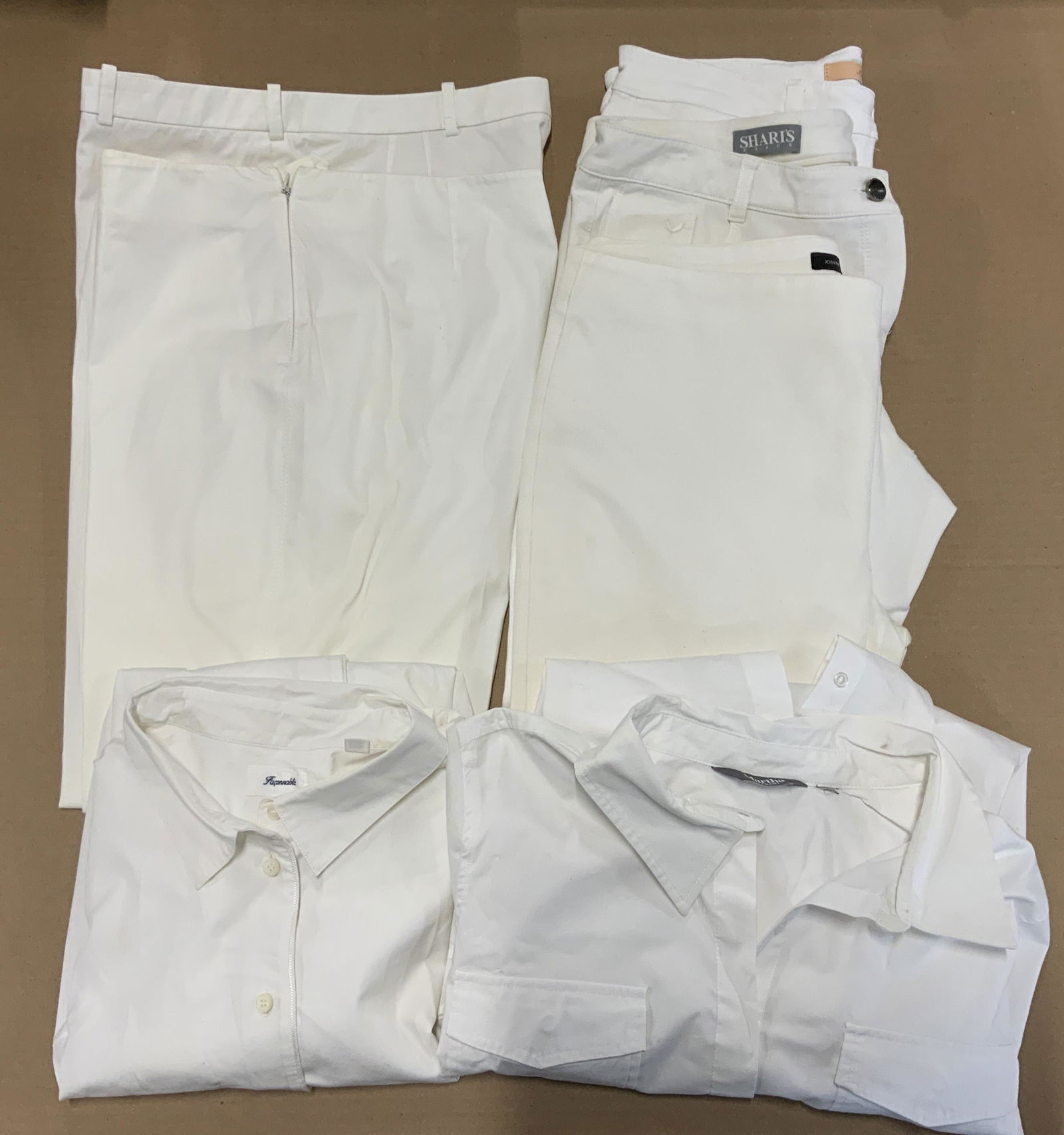 Group Lot Assorted White Pants & Dress Shirts (1 of 20)