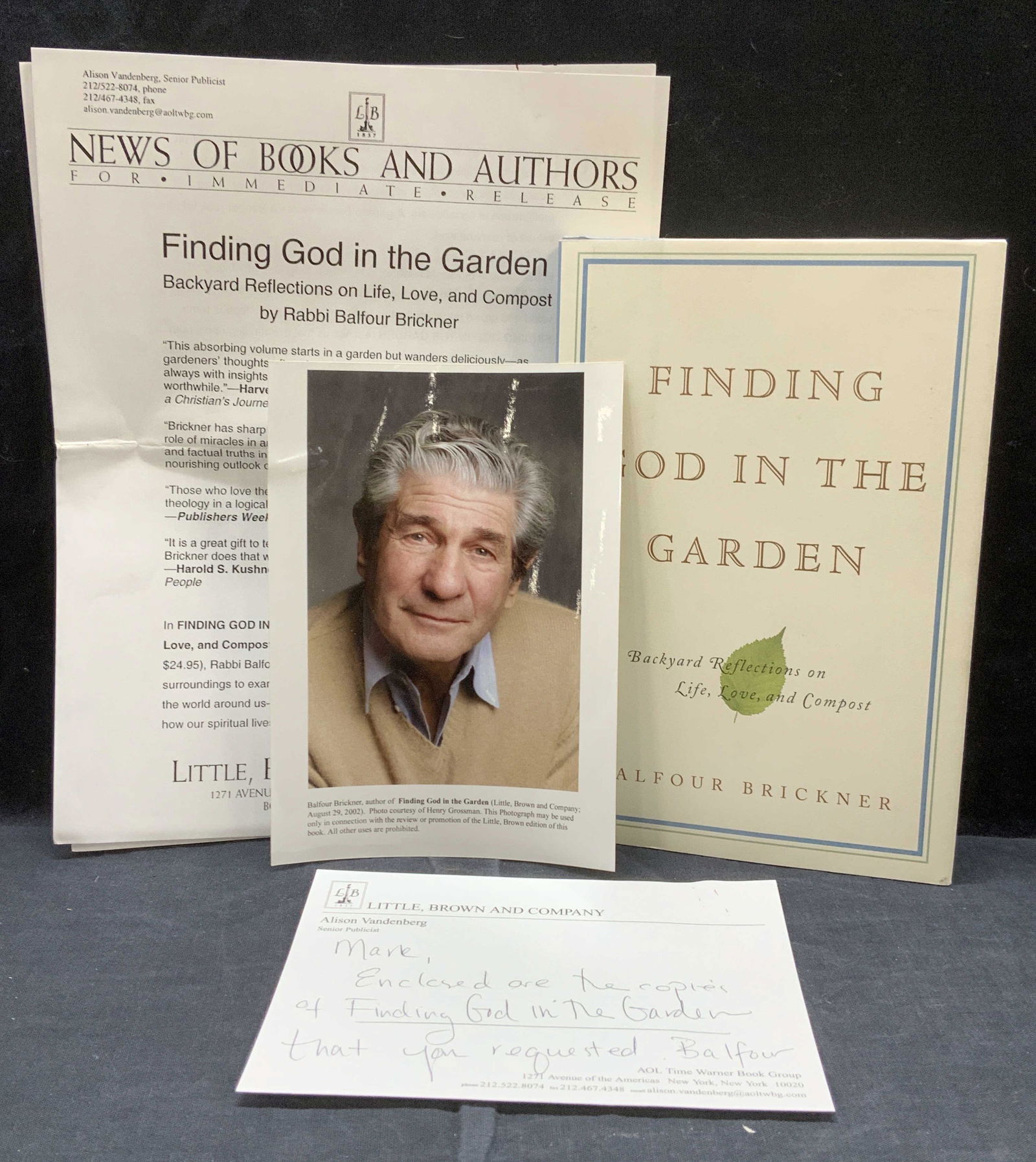 Signed Note for Martha Show Brickner Finding God… (1 of 8)