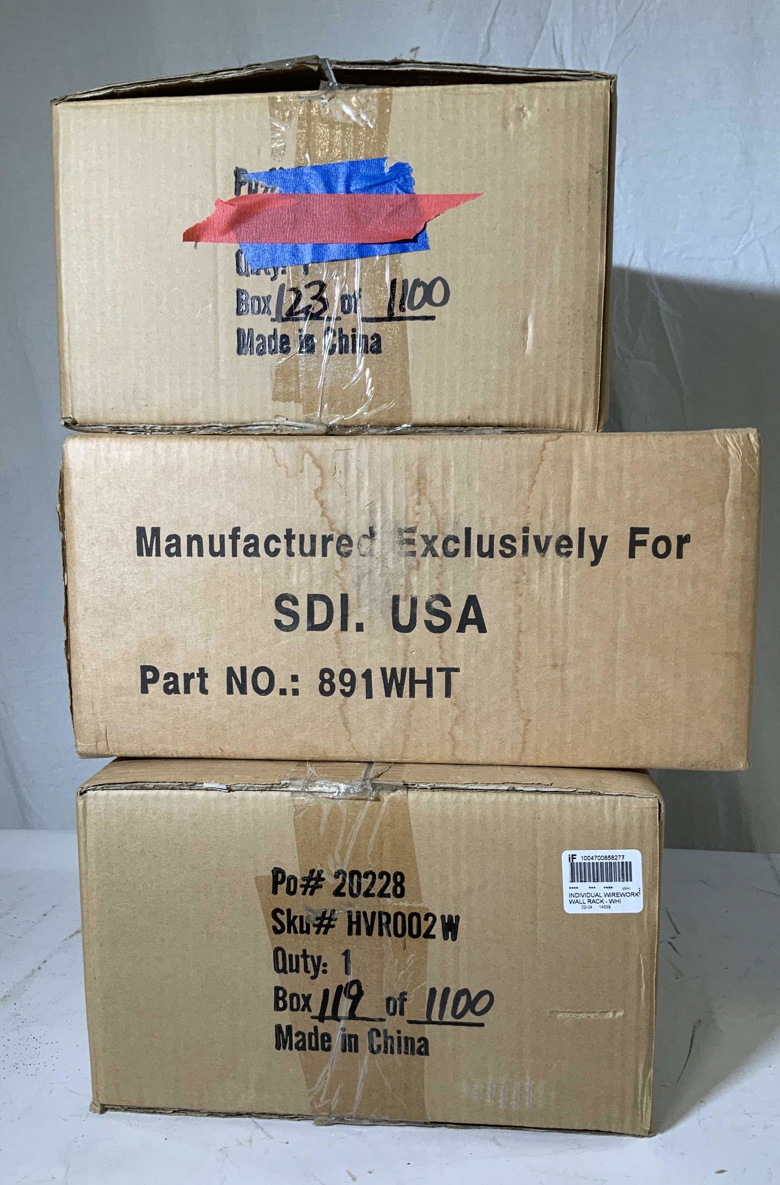 Martha By Mail White Metal Wall Bins, NIB 3 (1 of 5)