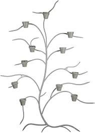 MARTHA STEWART Flower Tree Wall Decor NIB: Sold as is, in box, ready to assemble. Flower tree wall decor, includes 11 pots. Box measures 43W x 51H x 4.5D inches. Color is grey. Was sold on QVC. Property of Martha Stewarts Katonah NY Estate. Wa