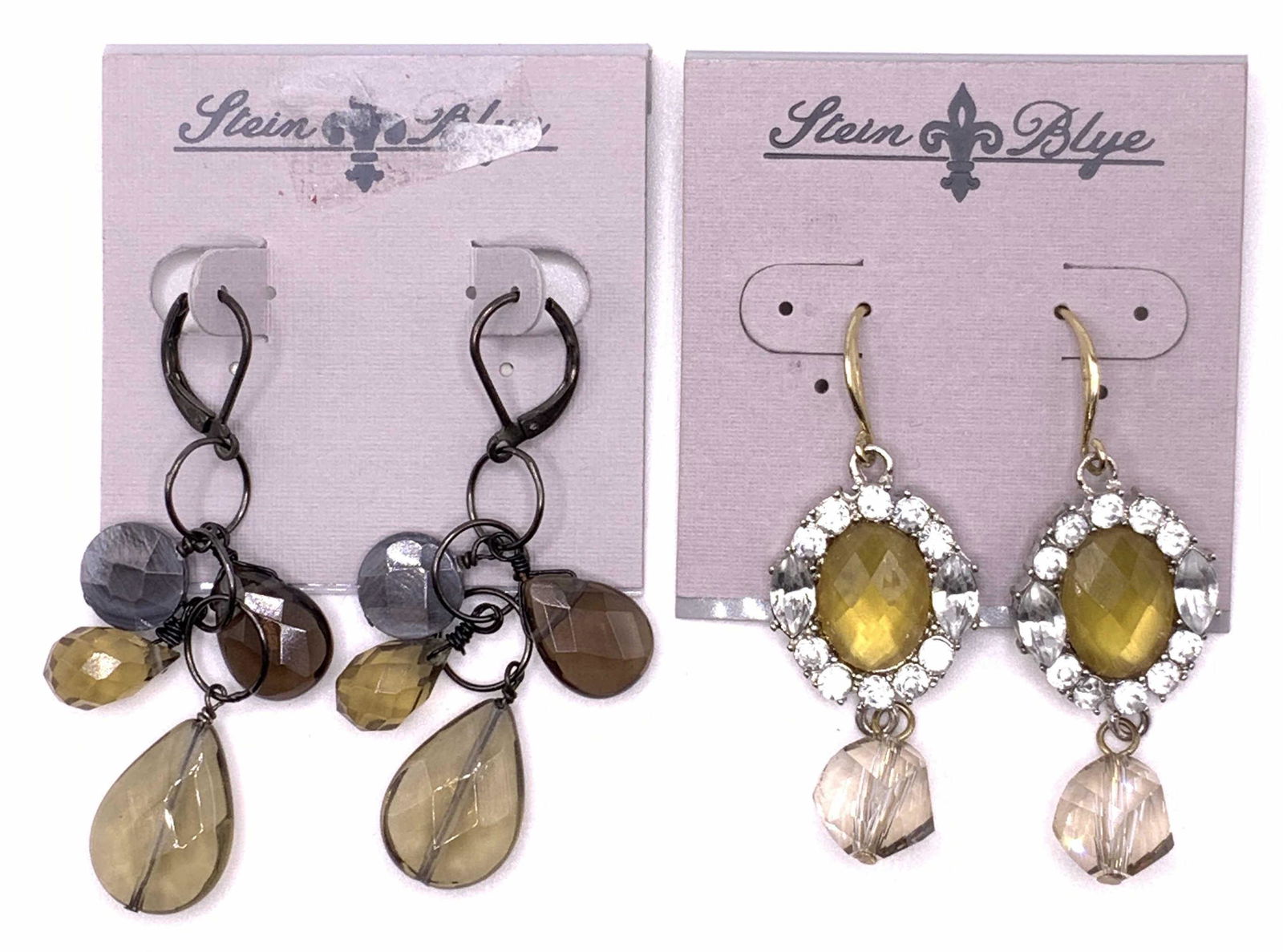 Lot 2 STEIN BLYE Crystal Dangle Earrings NWT (1 of 9)