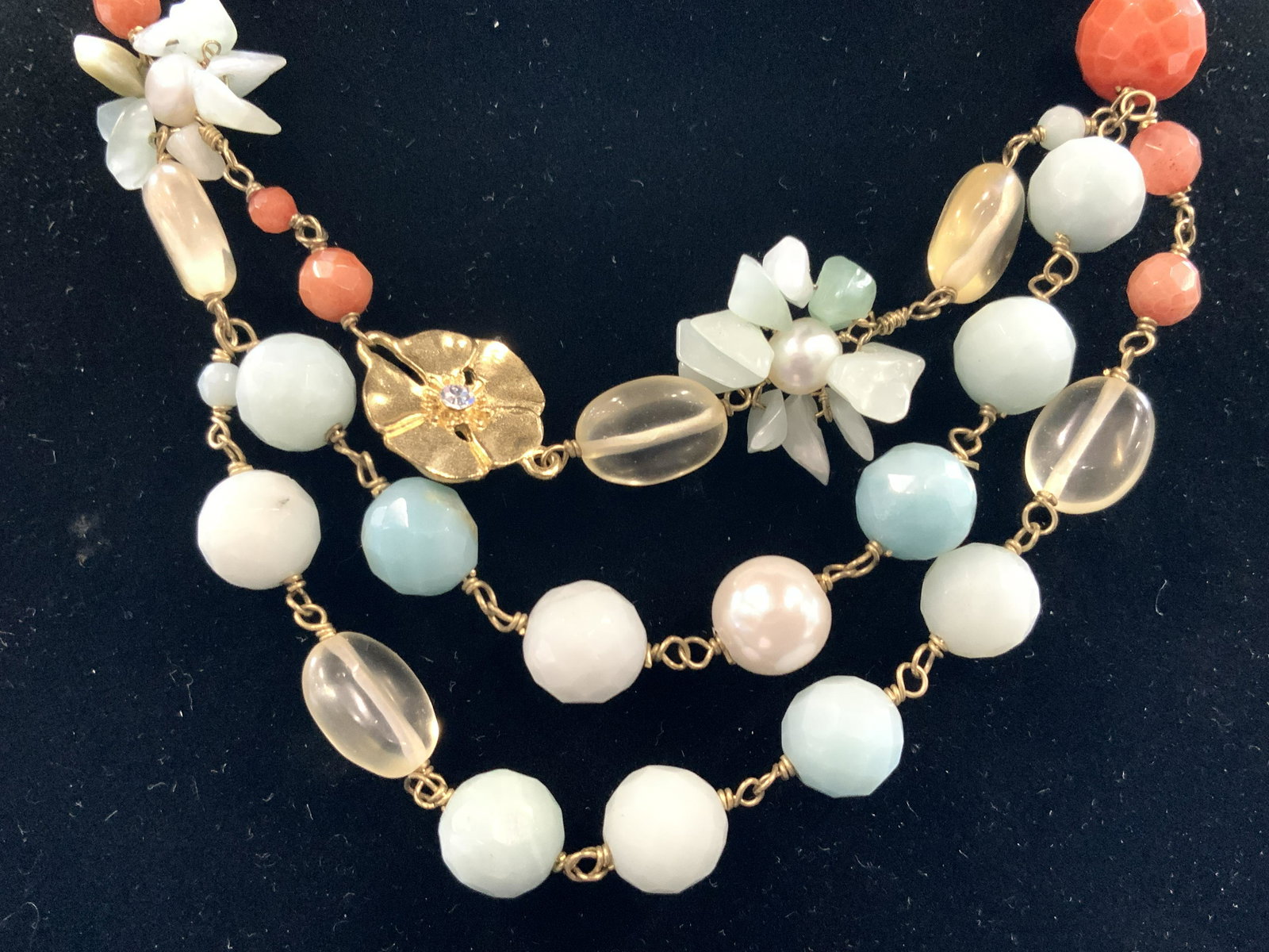 W/A Studio Signed Natural Stone Collar Necklace (1 of 8)