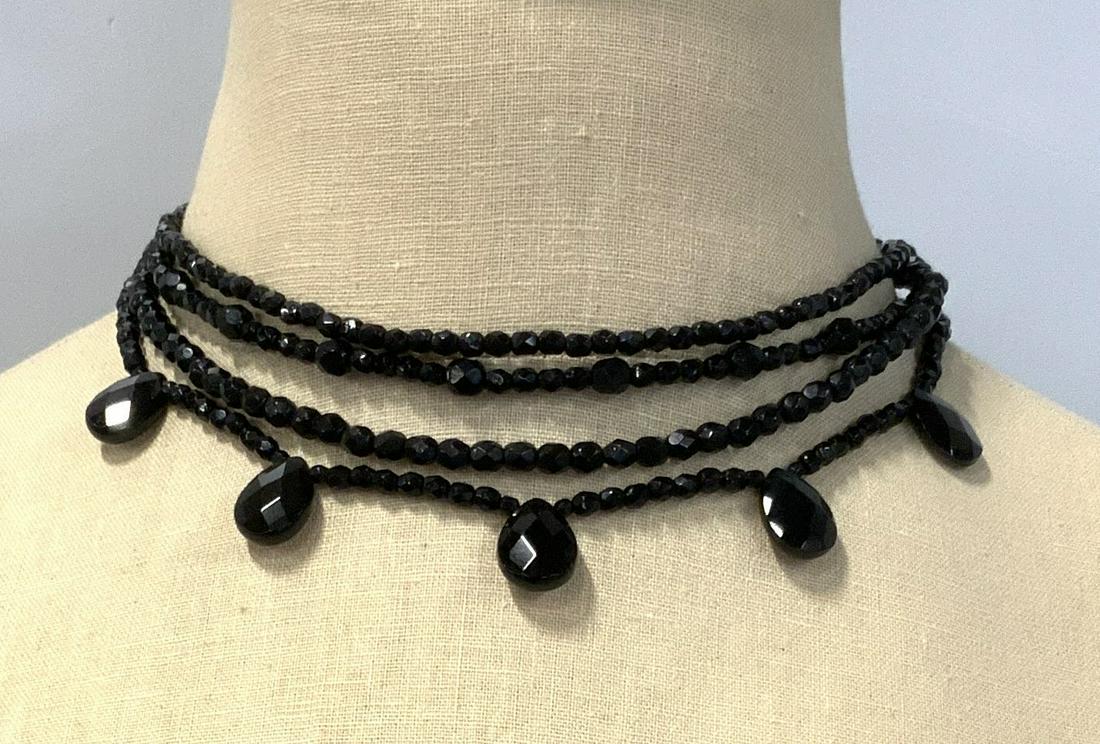 CAROLEE Signed Black Beaded Necklace (1 of 5)