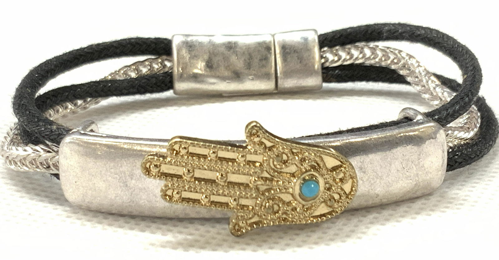 MultiStrand Mixed Metals Hamsa Bracelet (1 of 4)