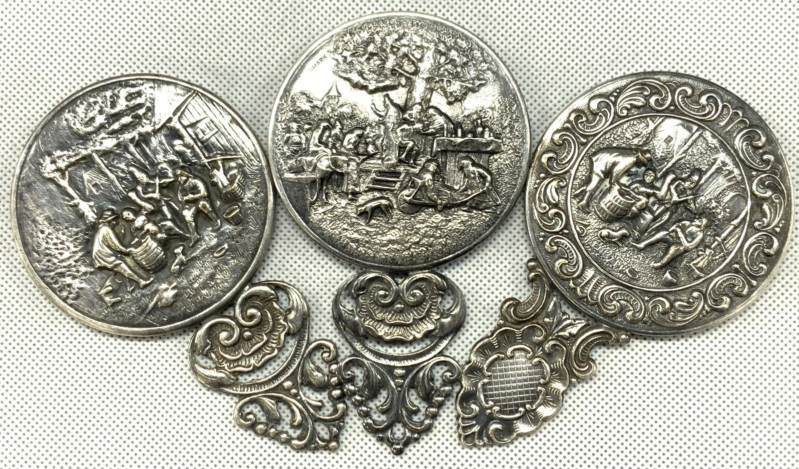 3 Denmark Embossed Hand Mirrors (1 of 10)