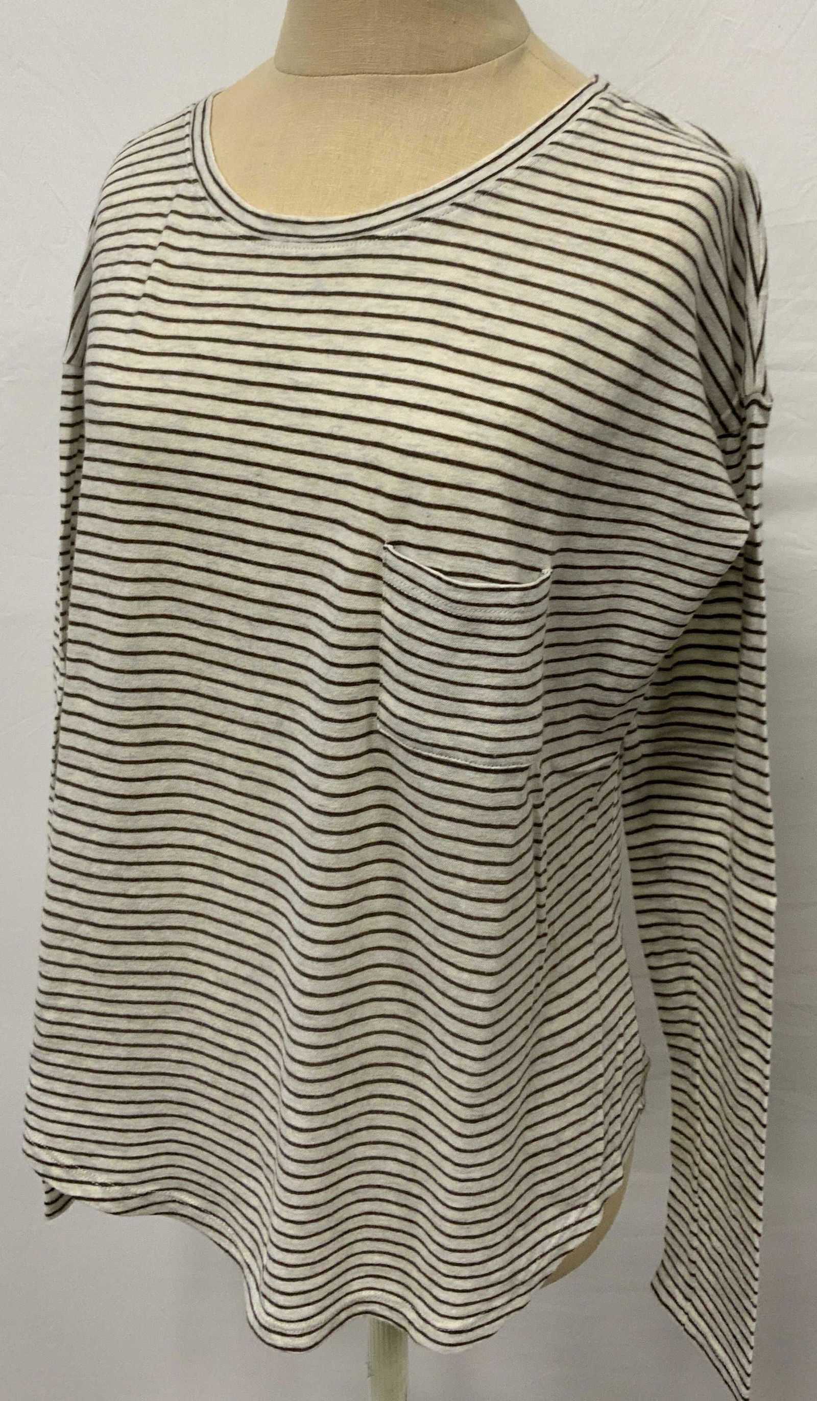 VINCE Cotton Long Sleeve Stripped Shirt (1 of 9)