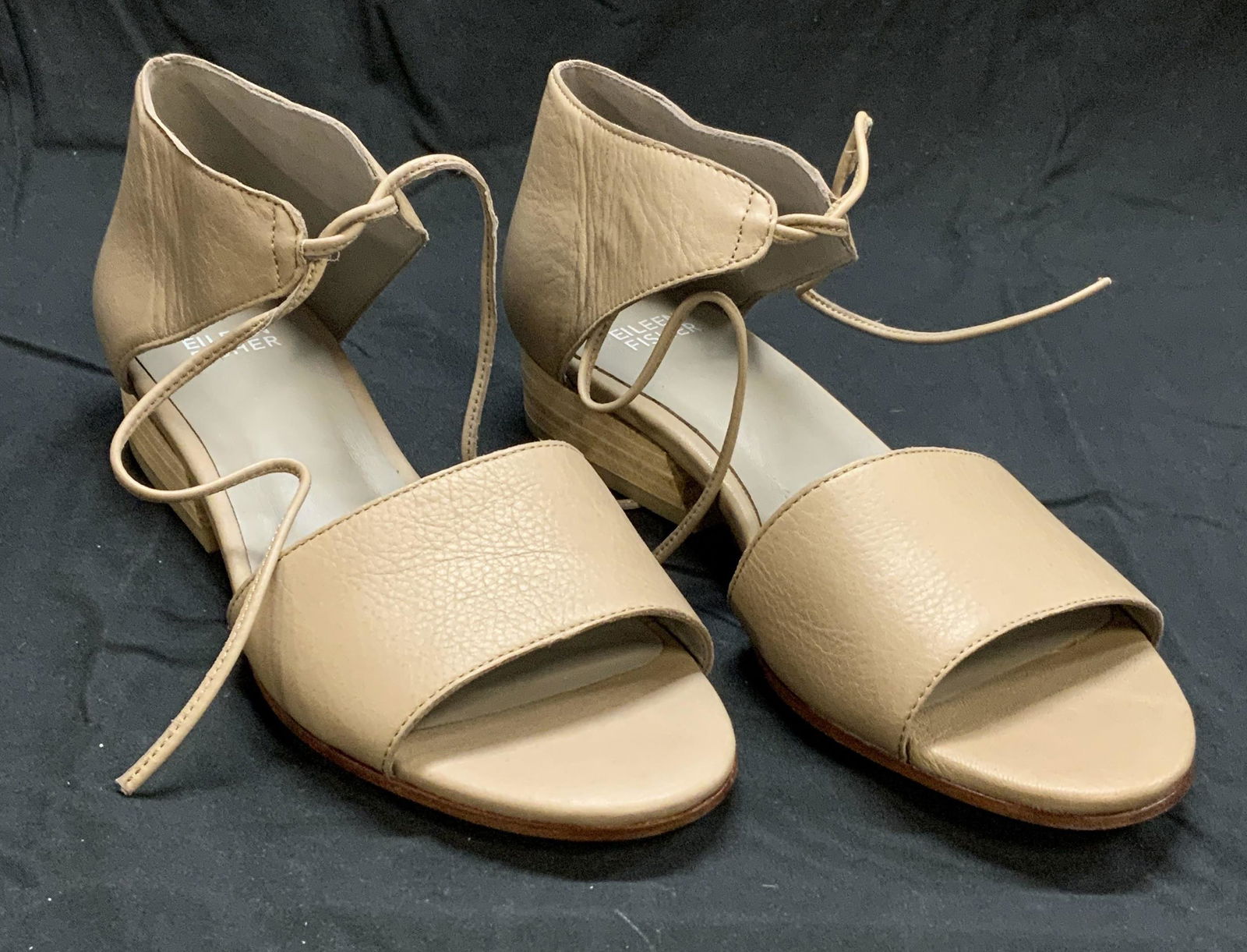 EILEEN FISHER Low Heel Ankle Tie Sandals (1 of 6)