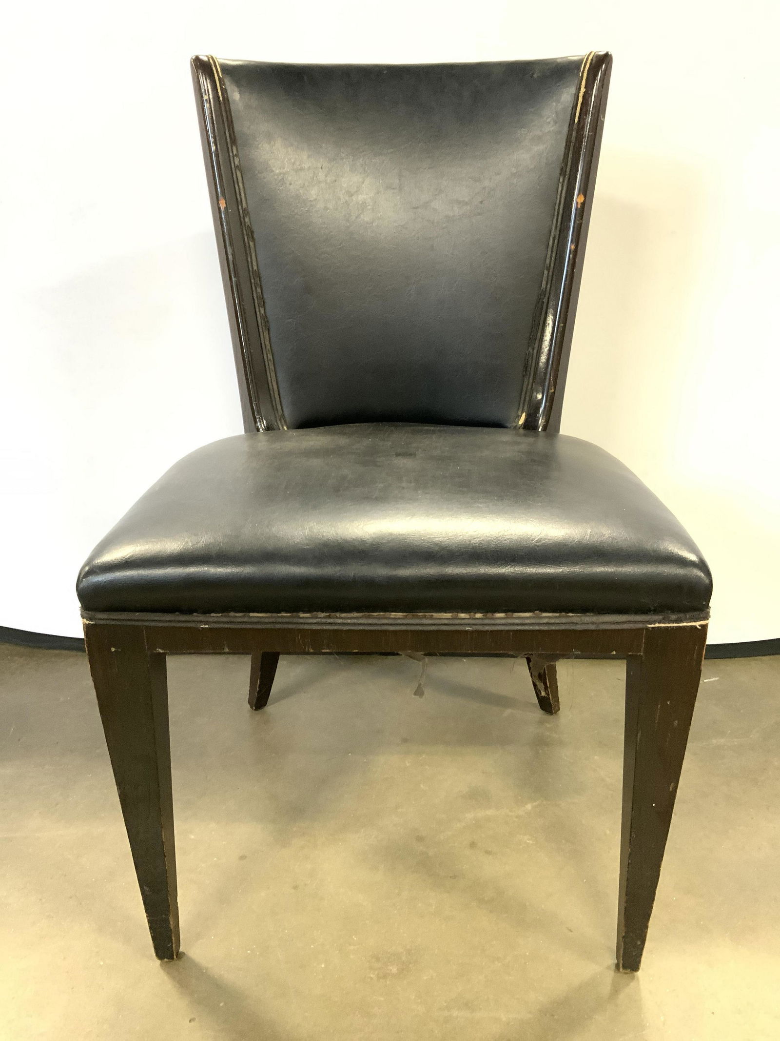 Vintage Leather & Wooden Side Chair (1 of 8)