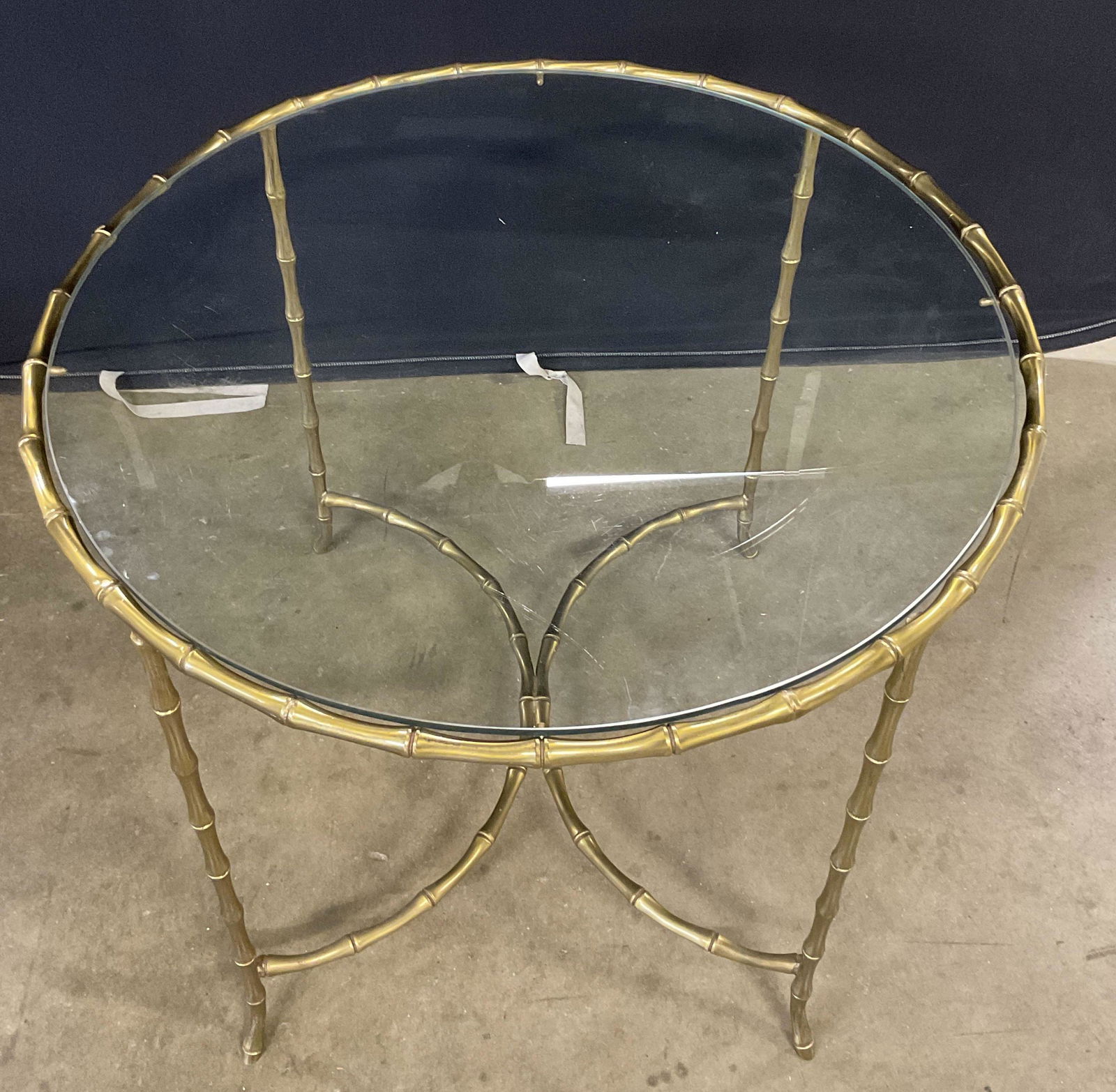 Round Brass Bamboo Style Table (1 of 10)