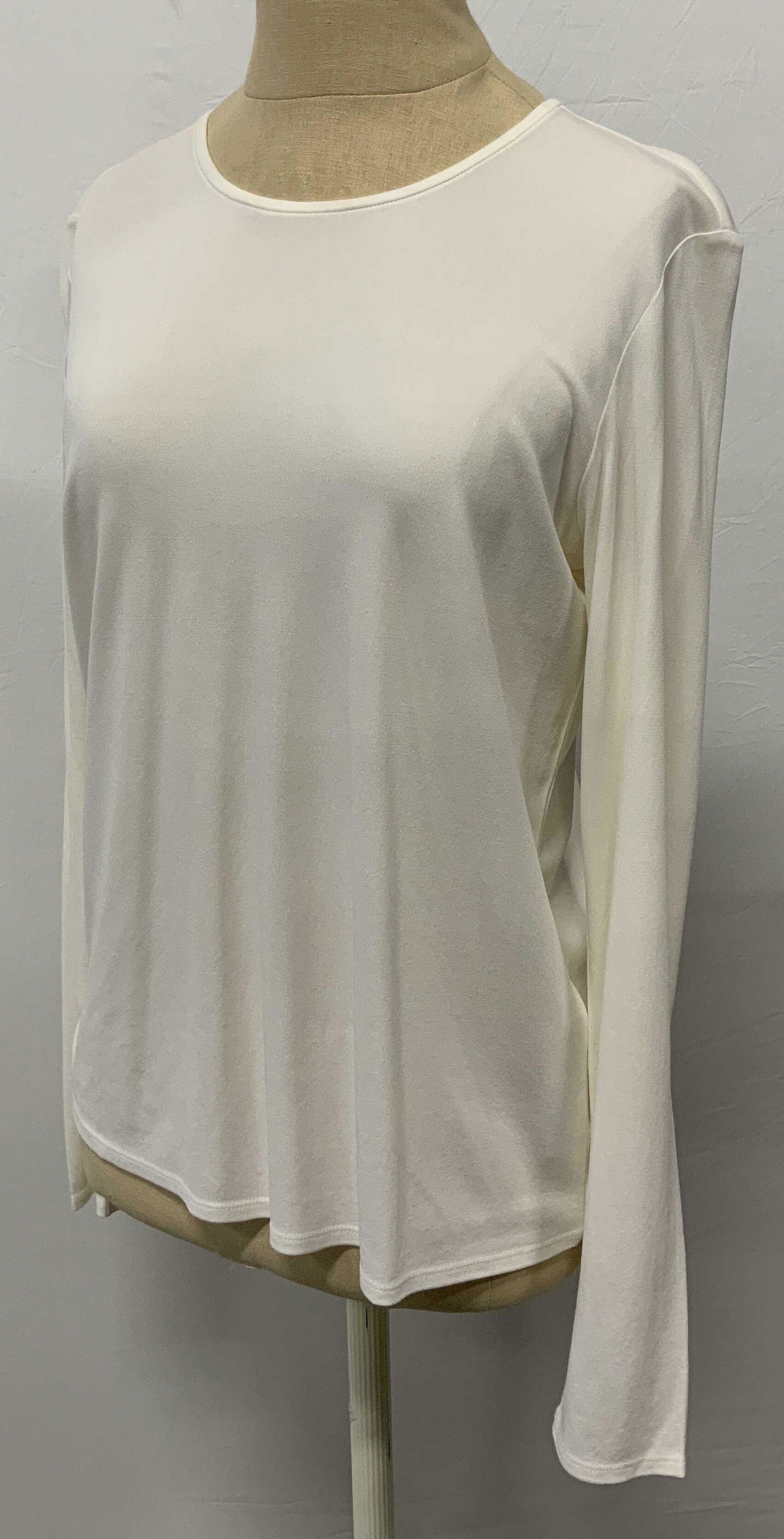 EILEEN FISCHER Long Sleeve White Silk Shirt (1 of 6)