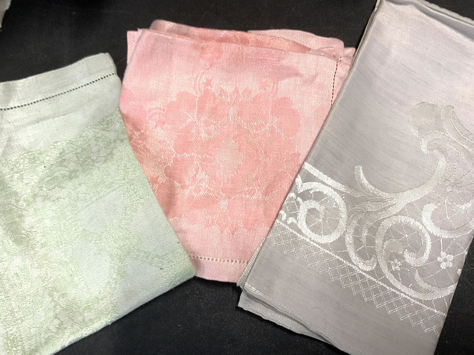 11 Formal Rayon Dinner Napkins, with prints (1 of 6)