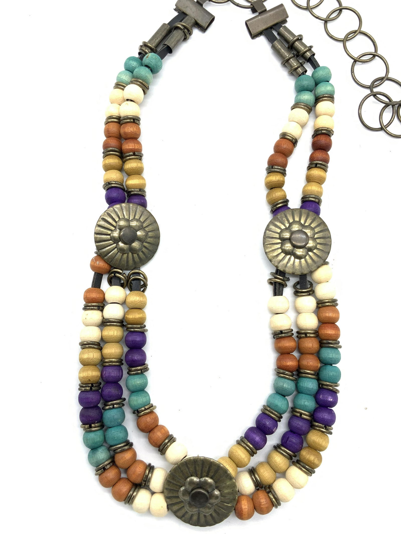 Bohemian Style Wooden Beaded Statement Necklace (1 of 7)