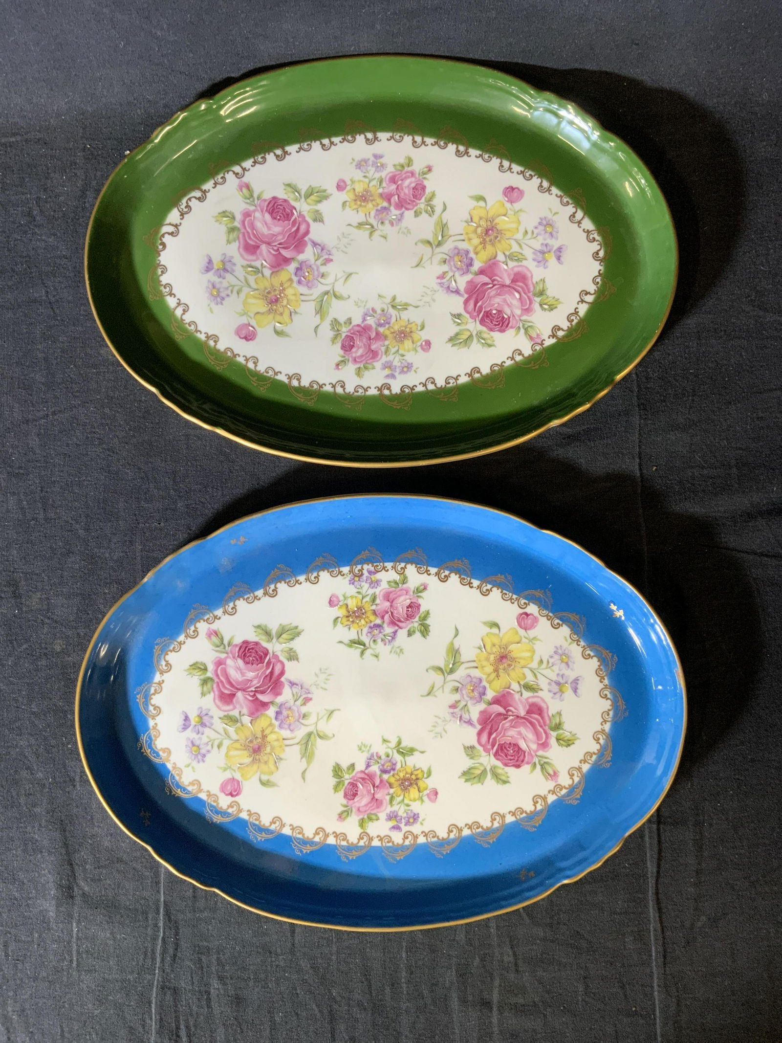 Lot 2 Hand Painted French Porcelain Plates (1 of 6)