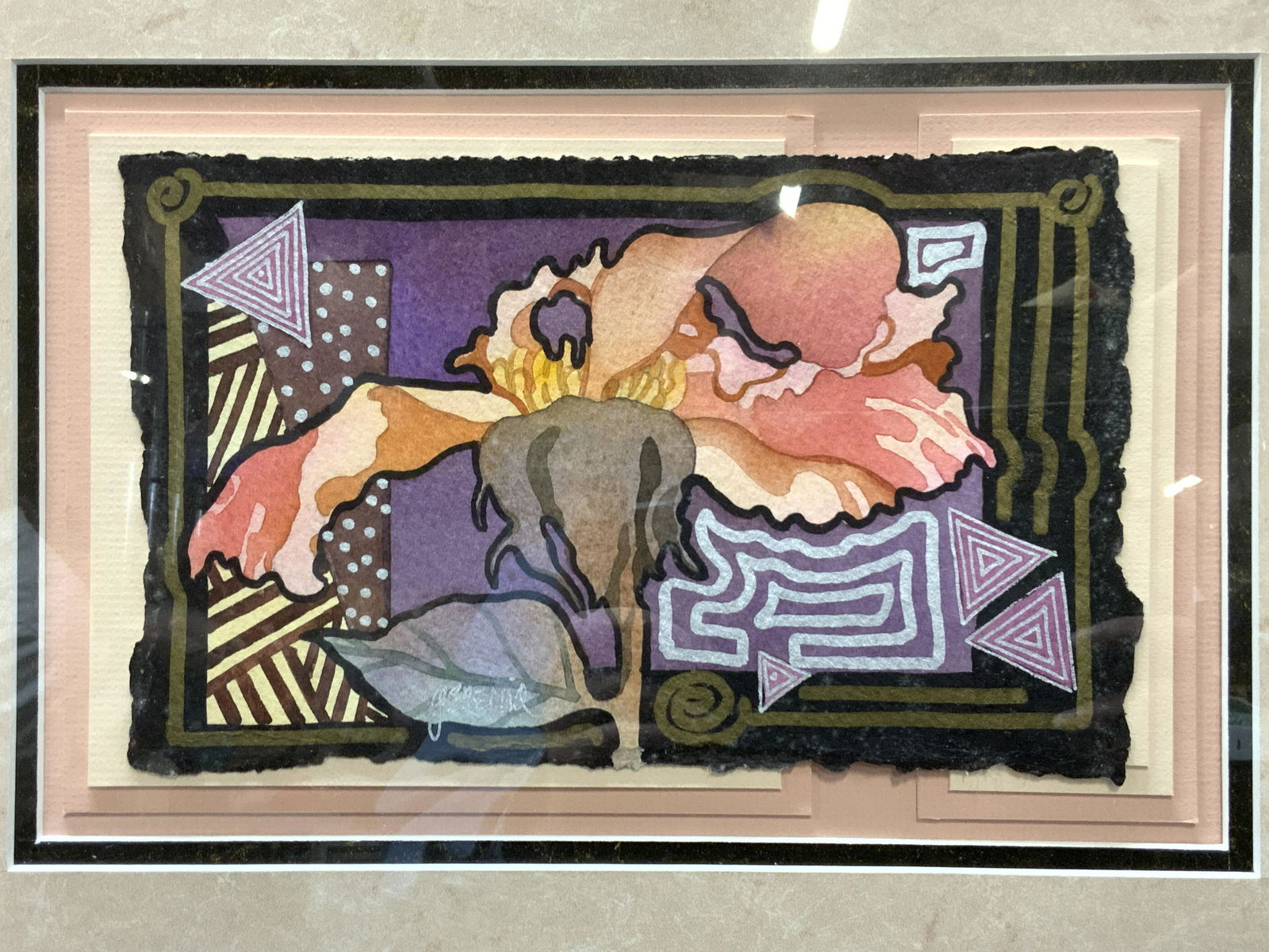 GERI GERMEIA Signed Mixed Media Collage Artwork (1 of 6)