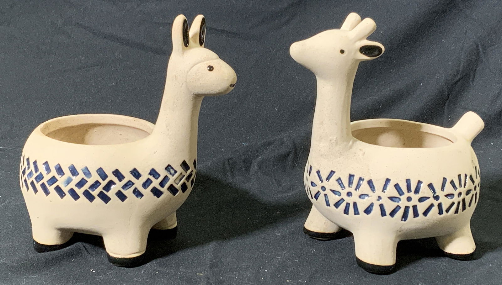 Lot 2 Deer & Llama Small Terracotta Planters (1 of 7)