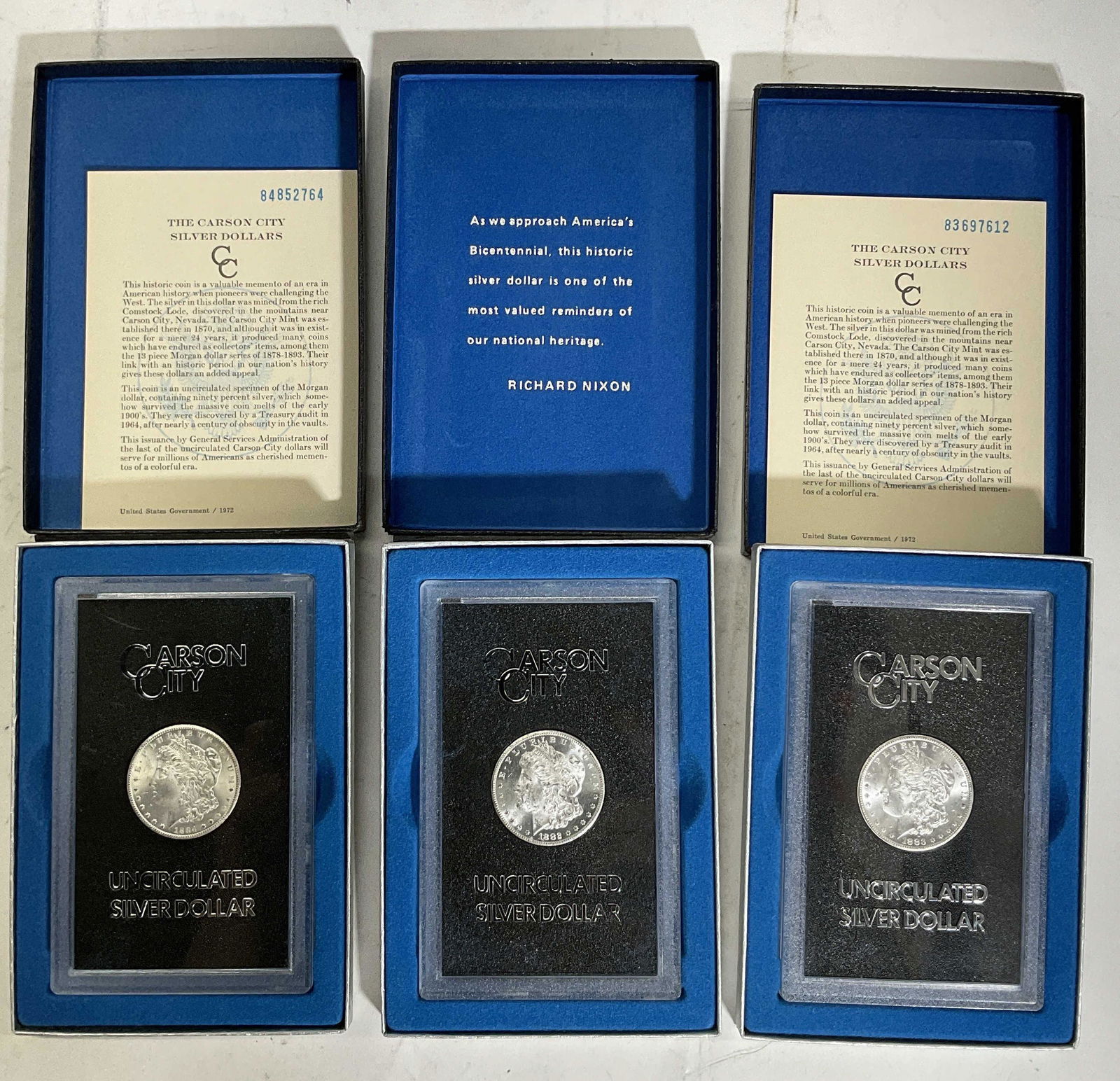 Lot 3 Uncirculated Silver Dollars (1 of 8)