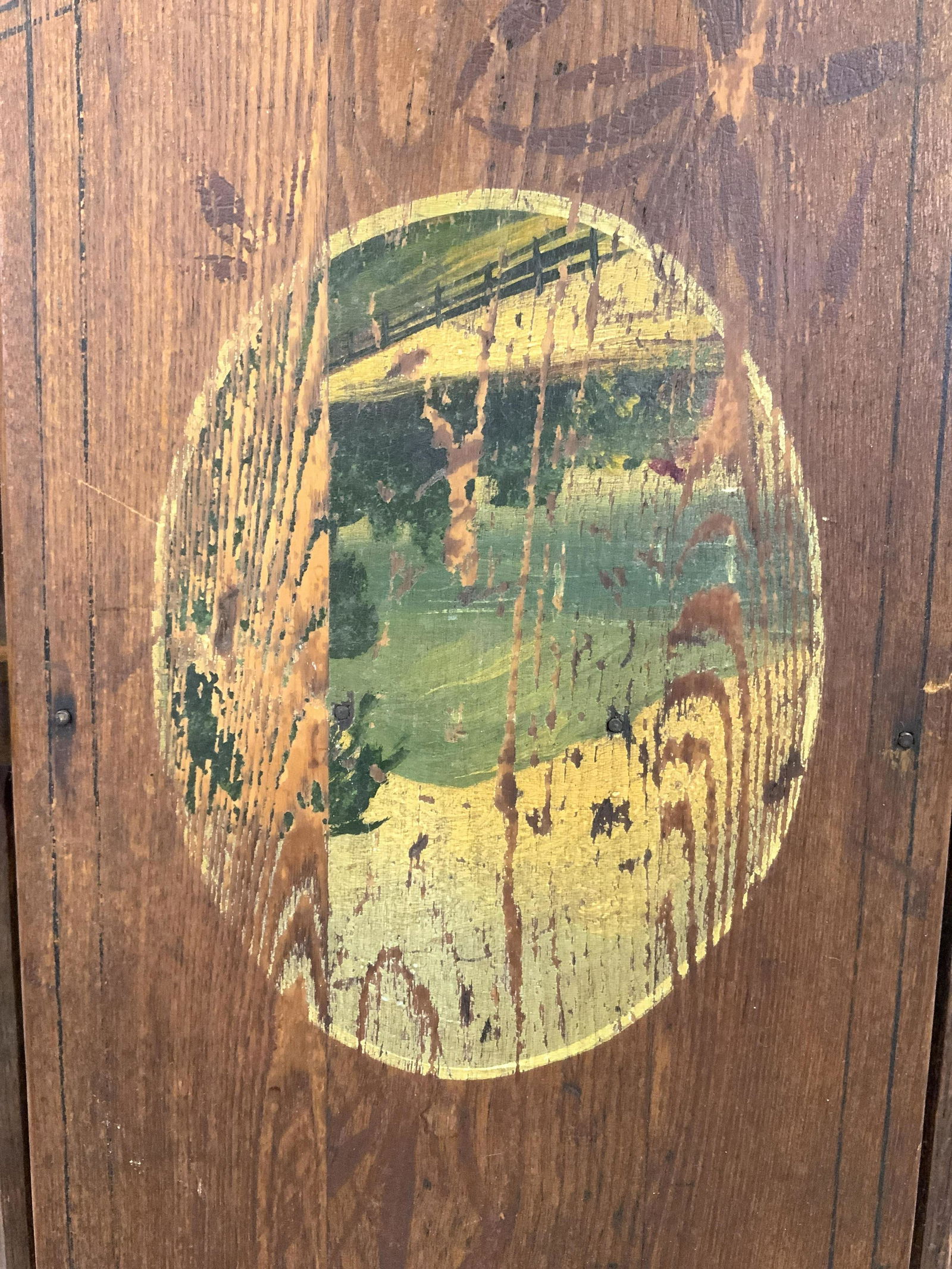 Antq Hand Painted Wooden Folk Art Childrens Sled (1 of 10)