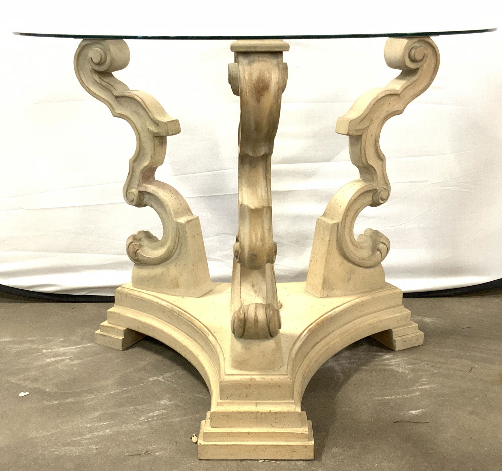 Neo Classical Style Glass Top Round Table (1 of 9)