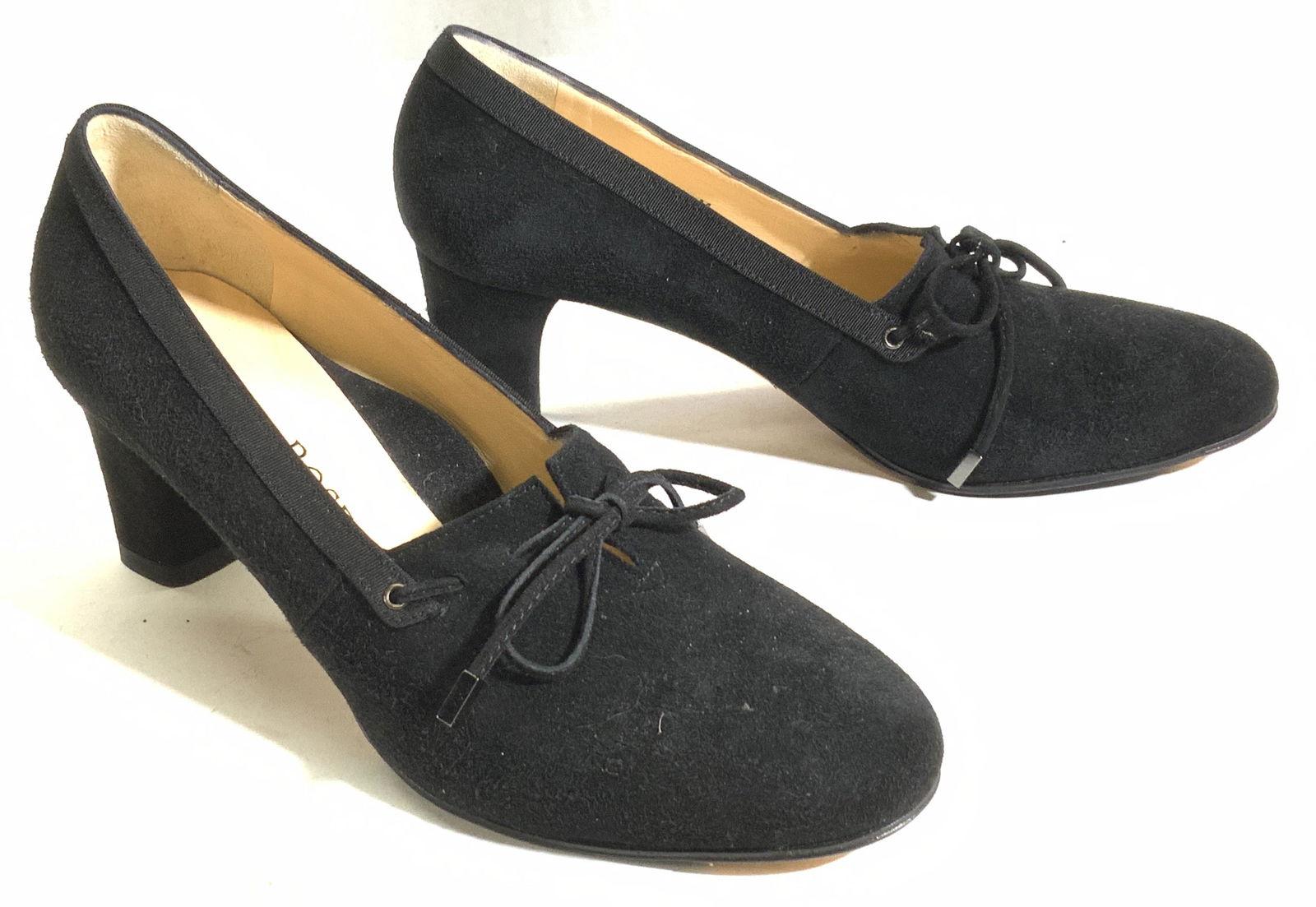 TARYN ROSE Black Suede Tie Front Heels, ITALY (1 of 6)