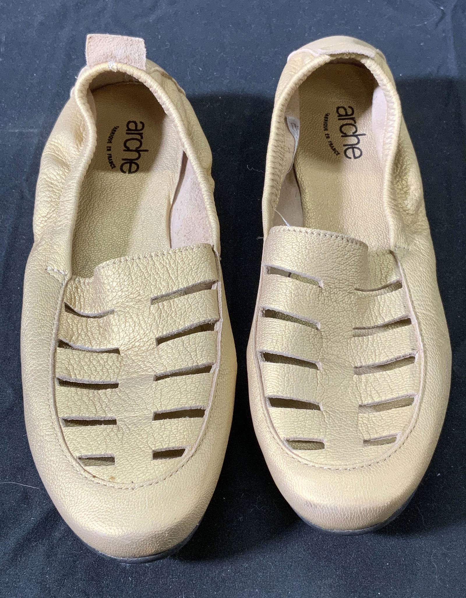 ARCHE Metallic Gold Cutout Loafers, FRANCE (1 of 7)