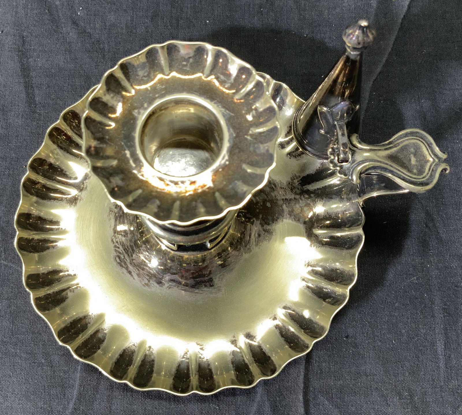 Georgian Silver Plate Chamber Candlestick (1 of 6)