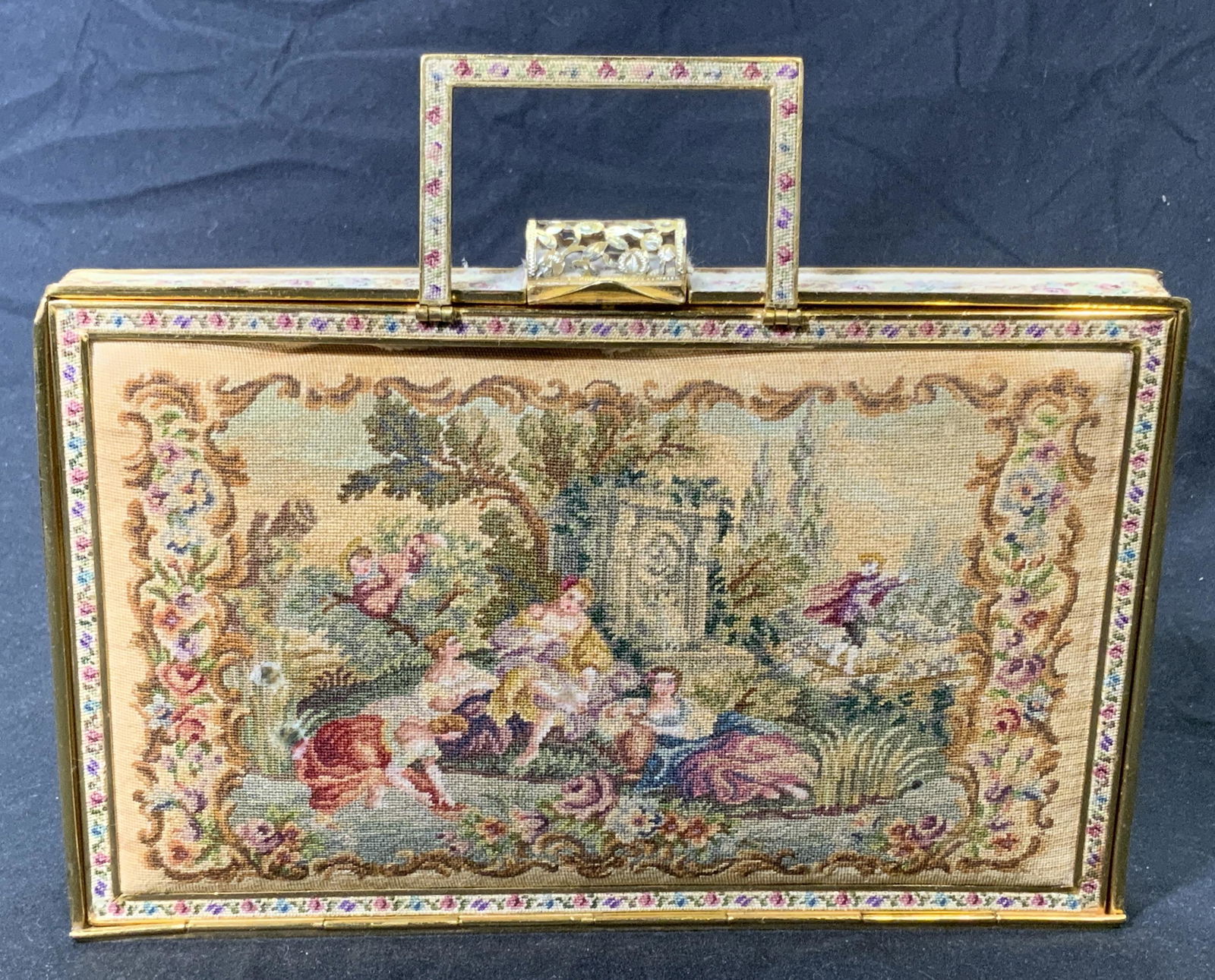 PETIT POINT Vintage Tapestry Purse, Austria (1 of 9)