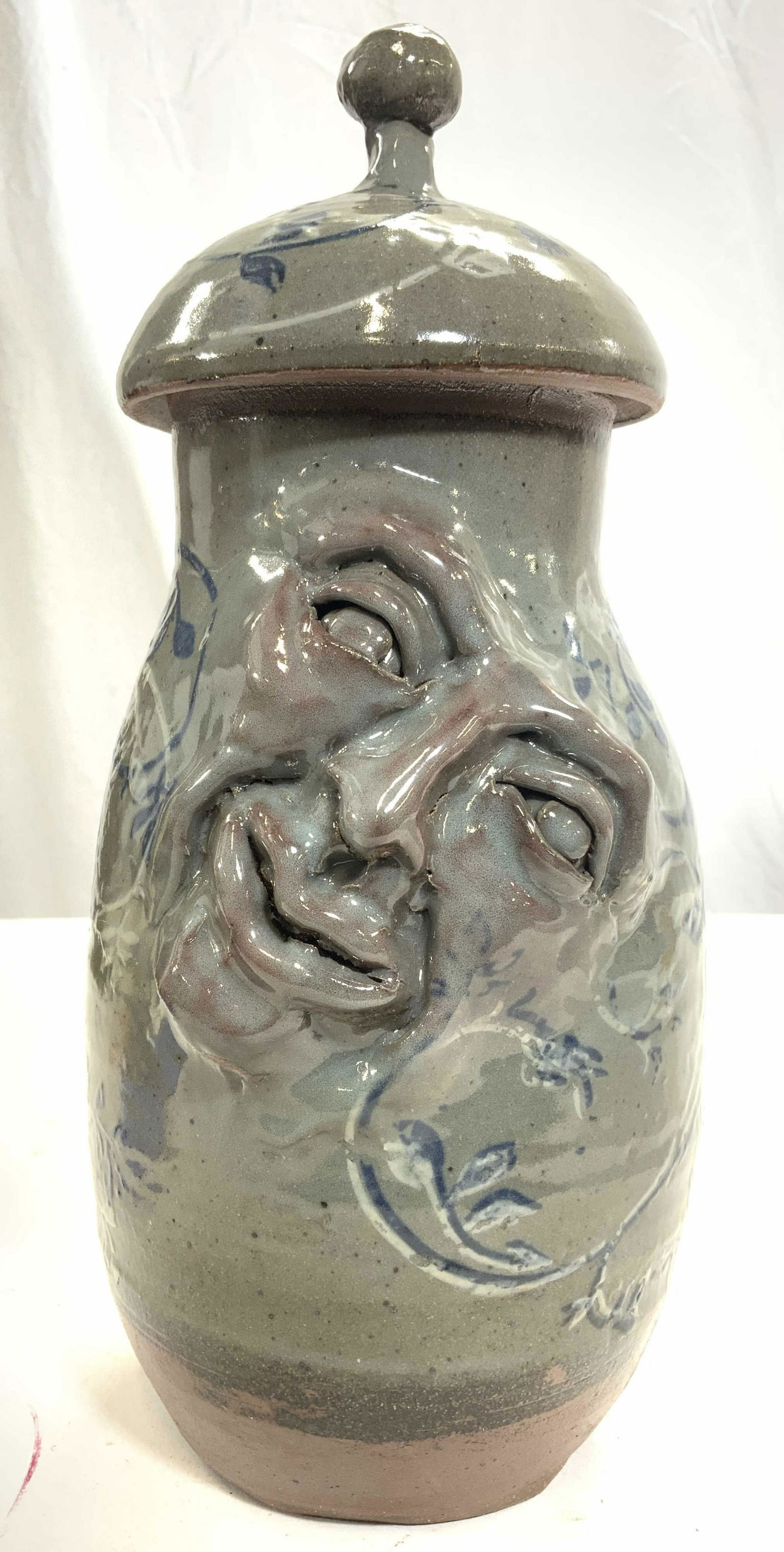 Handmade Ceramic Jar W Lid & Beveled Face Detail (1 of 8)