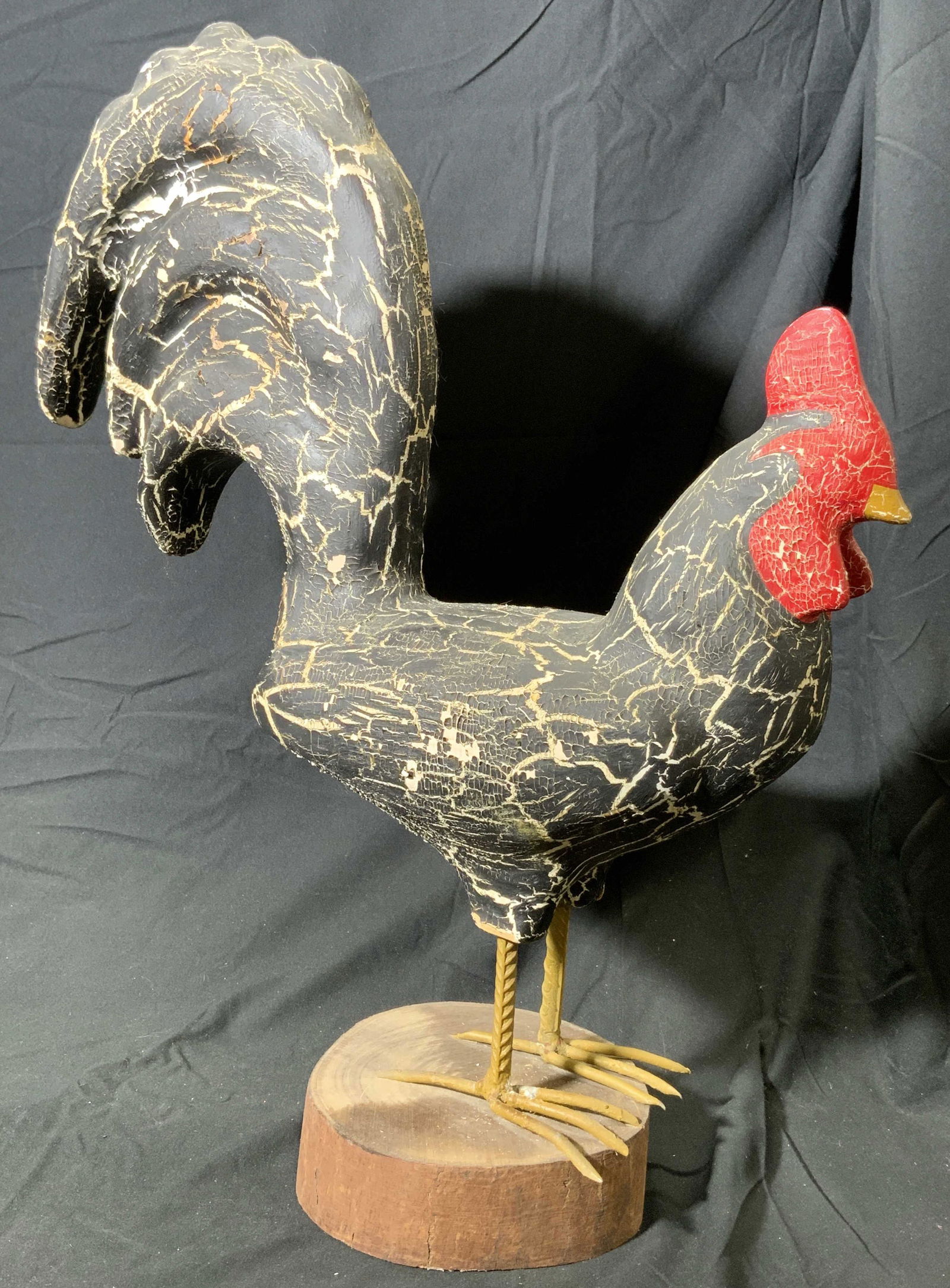 CAMPBELL CLASSICS Rooster Folk Art Wood Sculpture (1 of 7)
