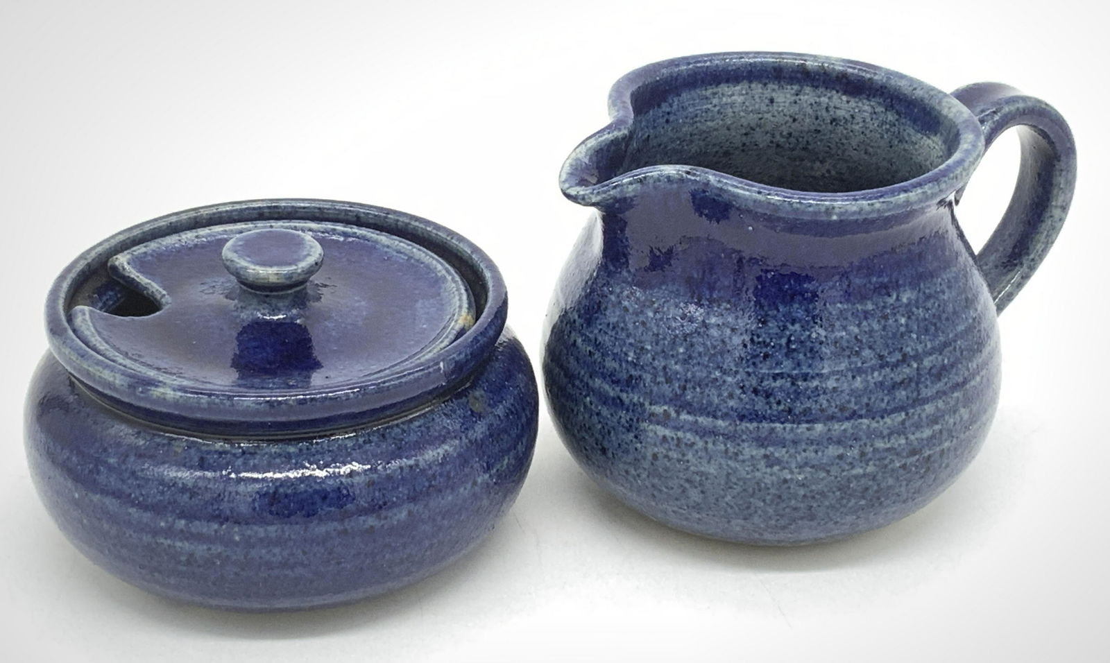 PQ84 Signed Salt Glaze Style Creamer & Sugar Bowl (1 of 4)