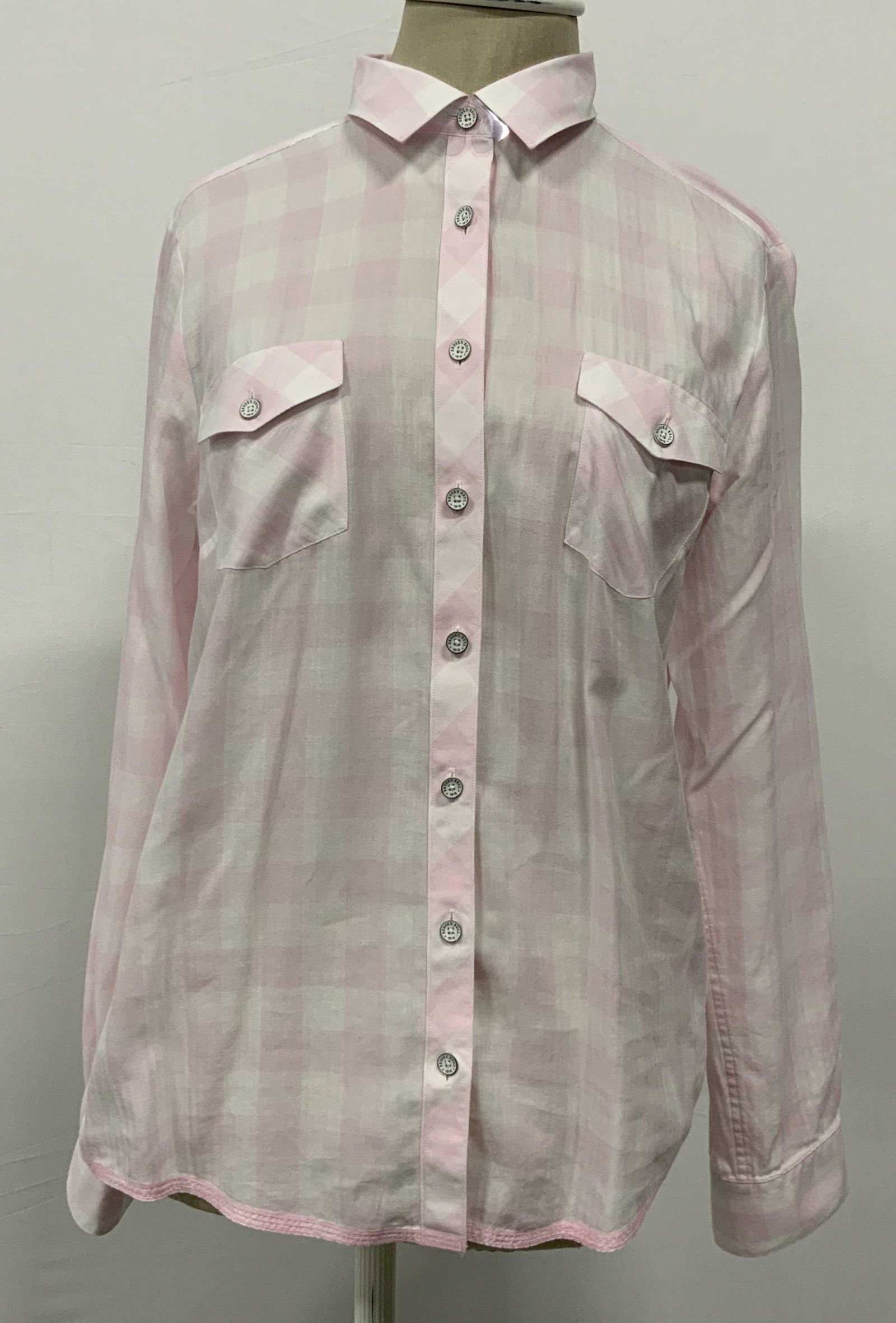BROOKS BROTHERS Light Pink Checkered Button Up (1 of 8)