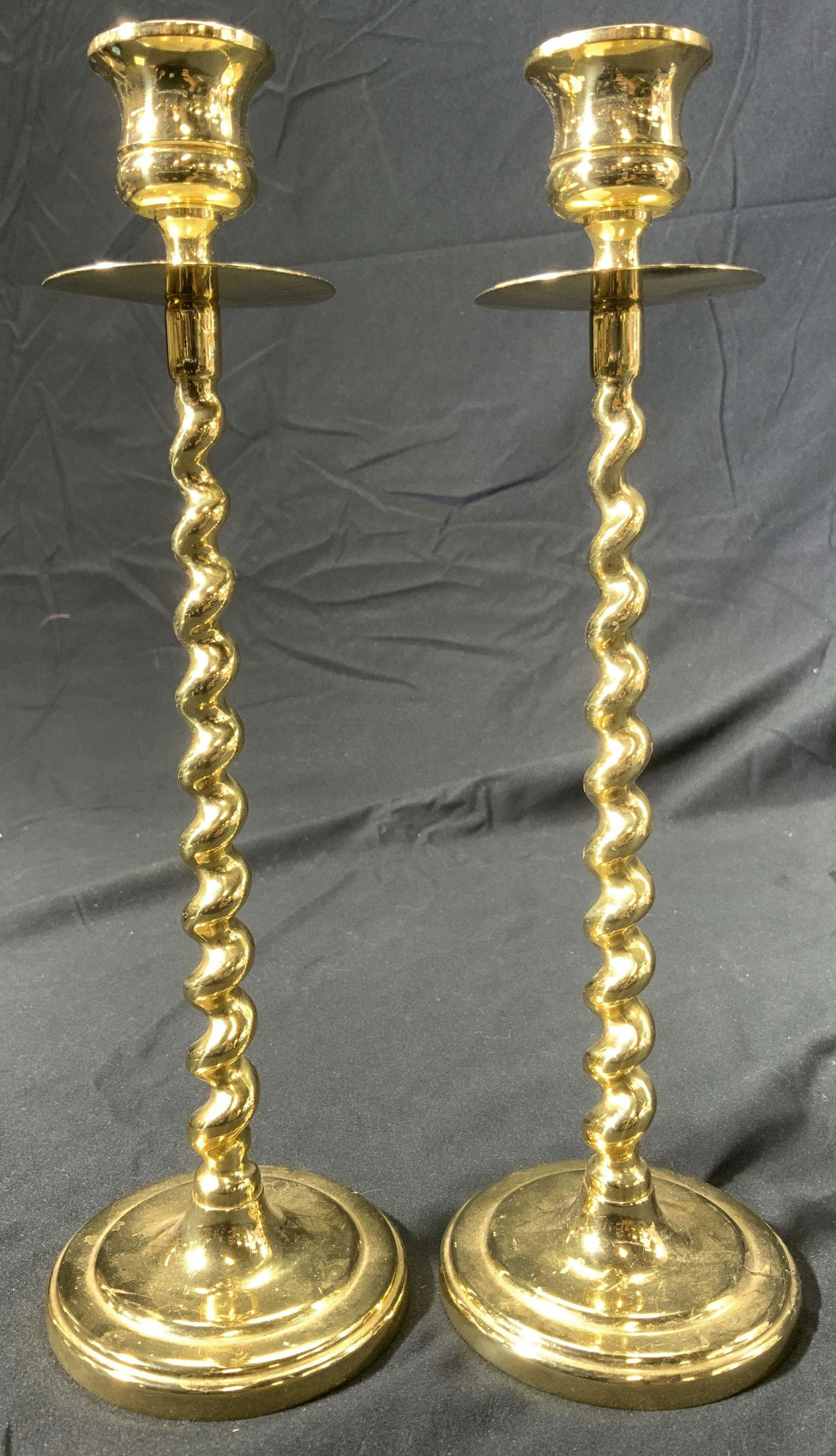 BALDWIN Pair Brass Candlesticks (1 of 8)