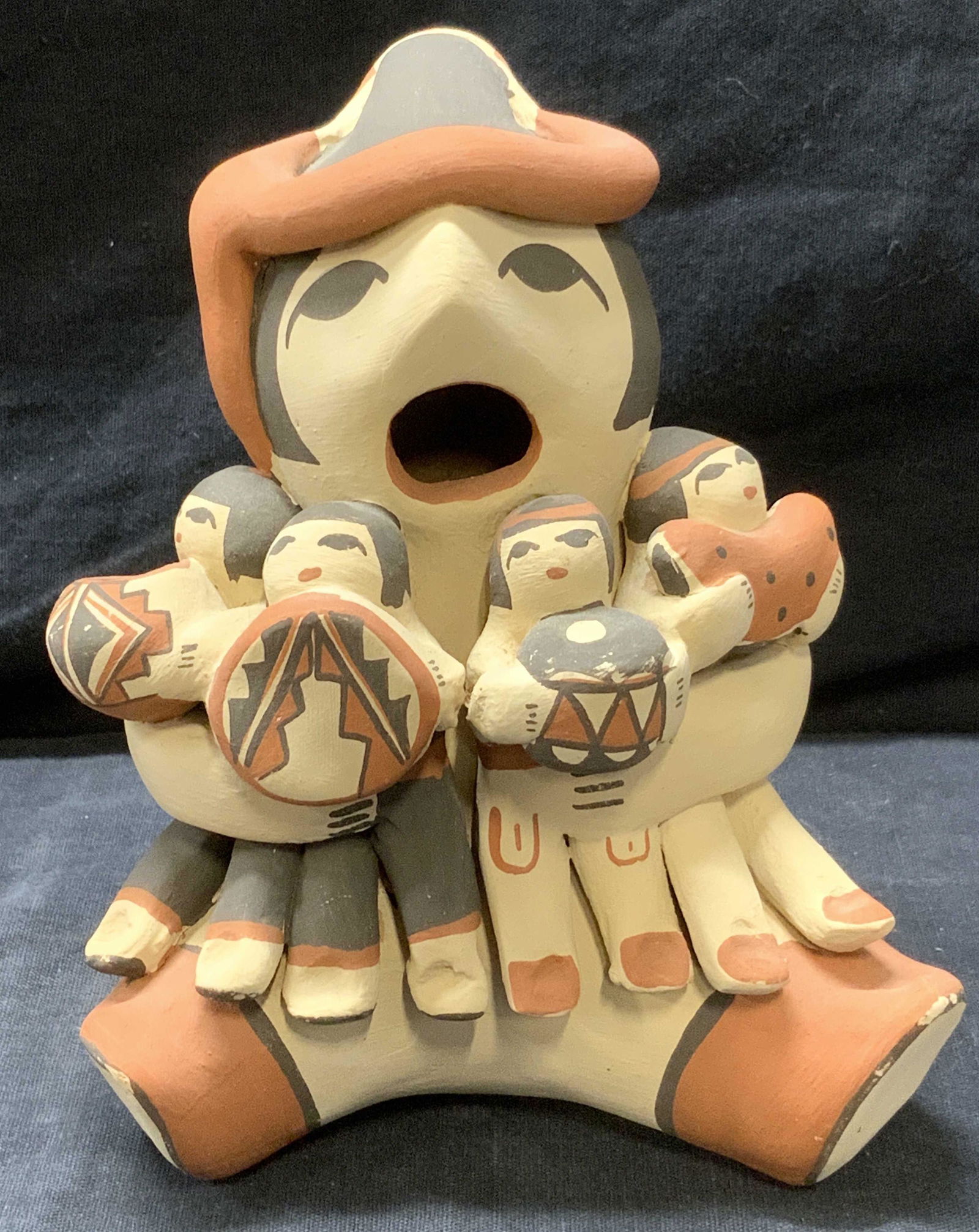 Central American Style Signed Clay Sculpture (1 of 5)