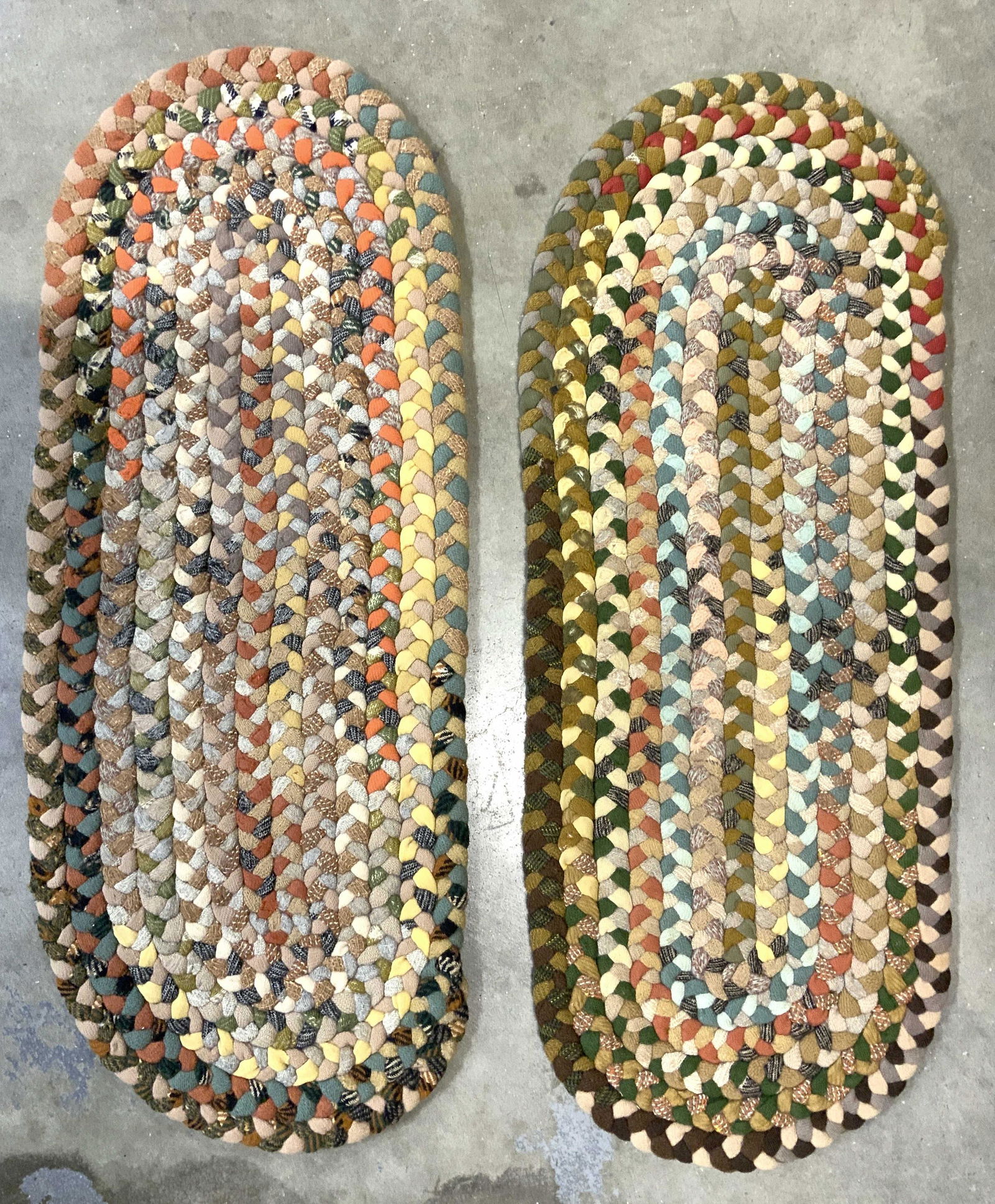 Lot 2 Oval Shaped Multi Toned Braided Rugs (1 of 8)