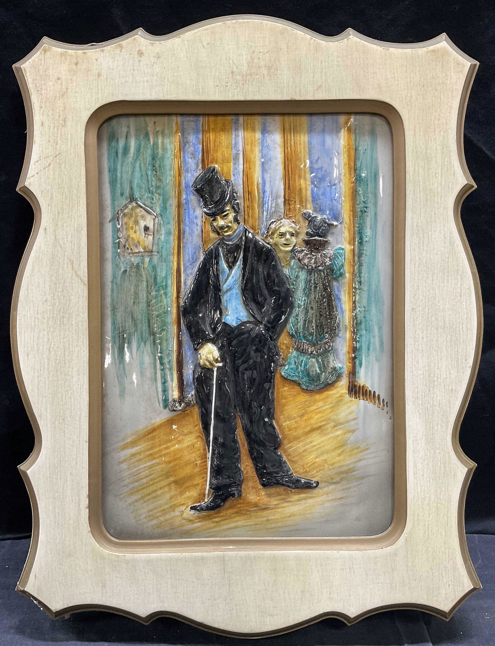 Ceramic Tile of a Man in a Top Hat (1 of 6)