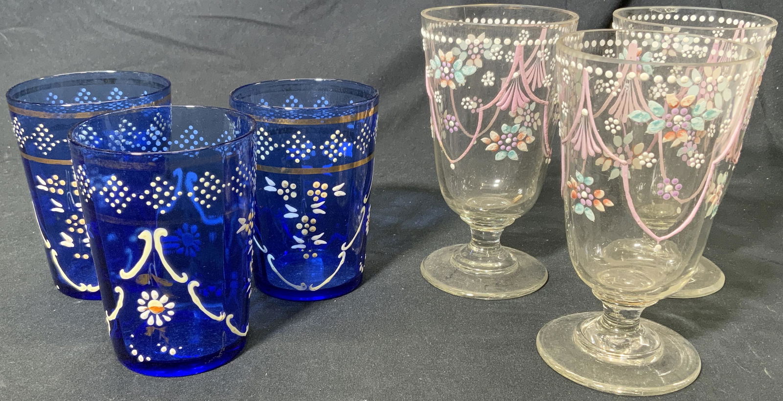 Group Hand Painted Vintage Drinking Glasses (1 of 10)