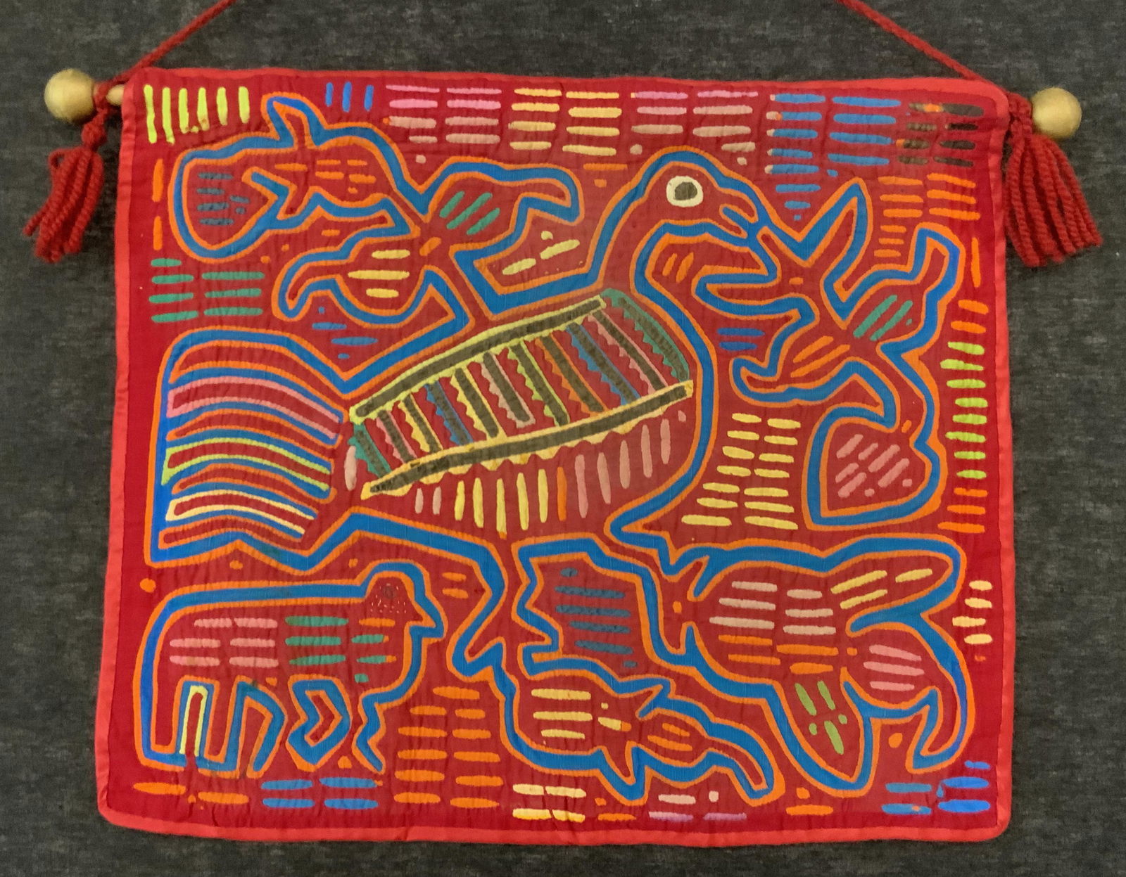 Handmade Bird Mola, Textile Art (1 of 11)