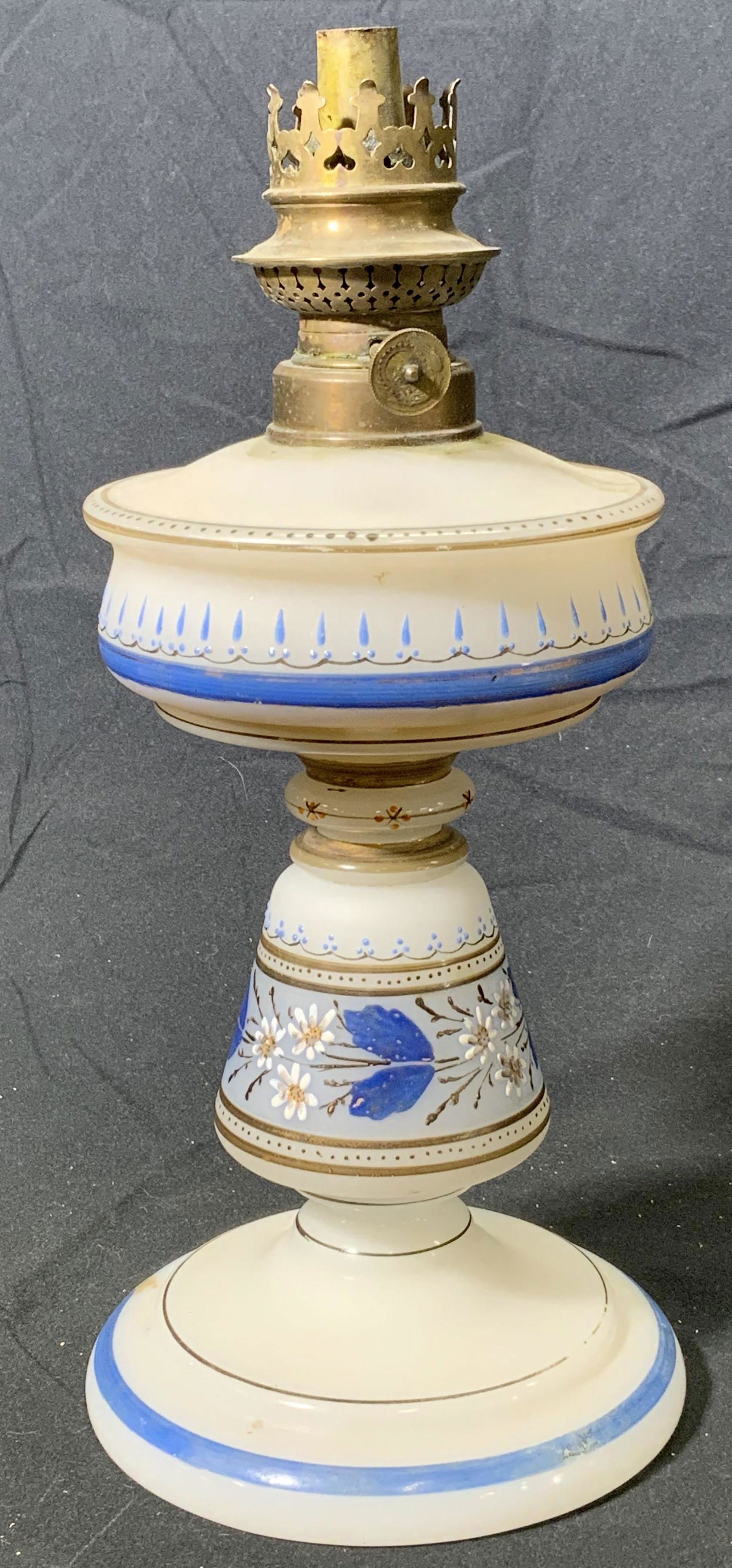 BREVETE Vintage Hand Painted Glass Hurricane Lamp (1 of 7)