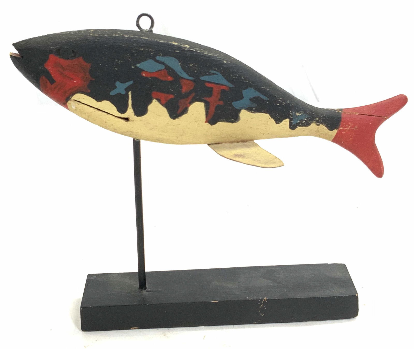 Vintage Hand Painted Wooden Fish Figural W/ Base (1 of 8)