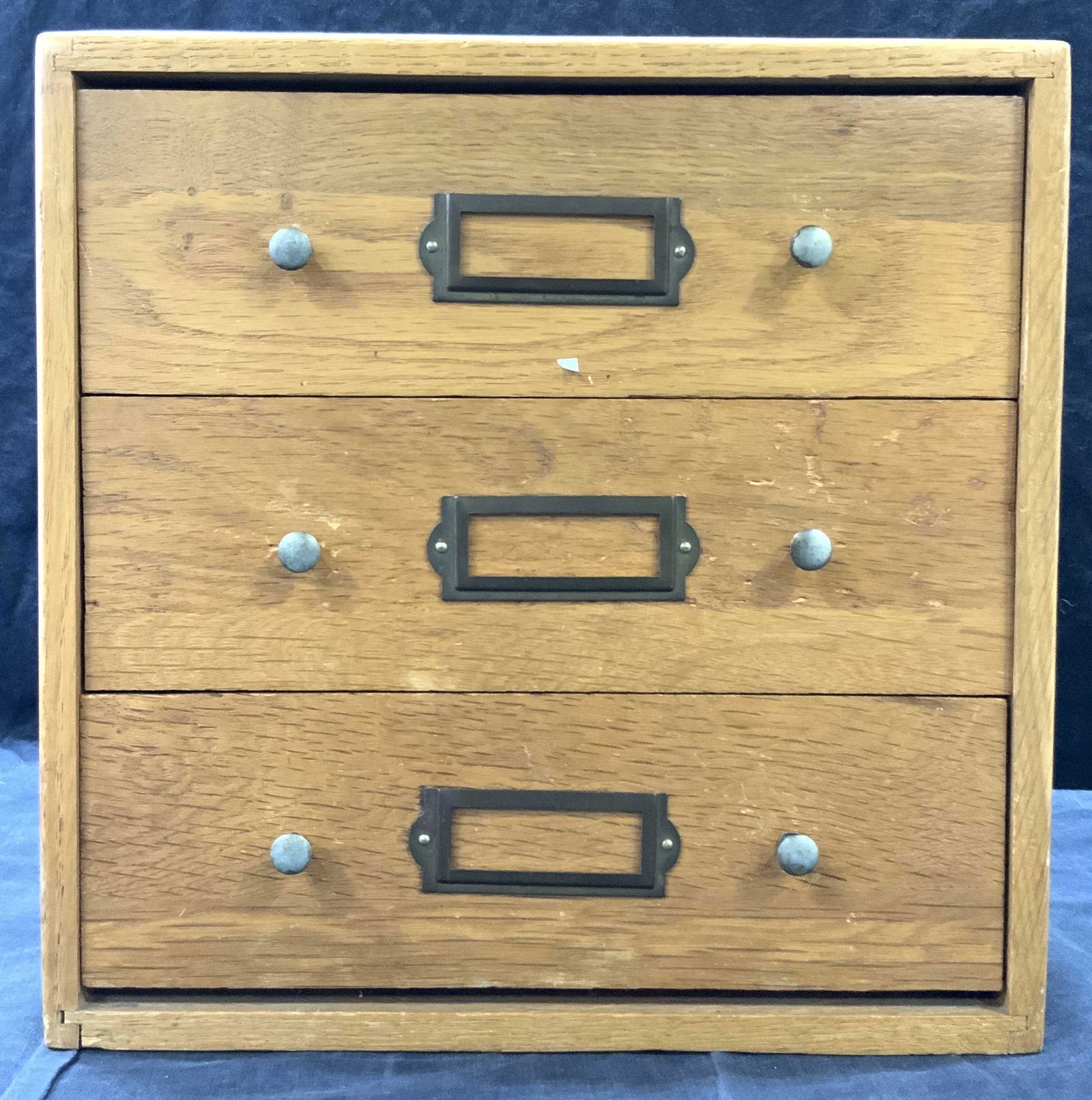 Vintage Wooden 3 Drawer Desktop Storage Box (1 of 8)