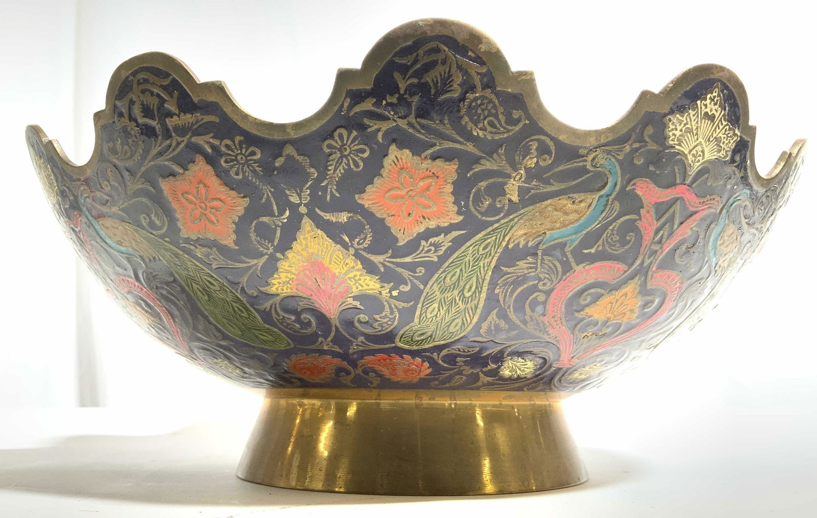 Vintage Painted Brass Centerpiece Bowl (1 of 10)