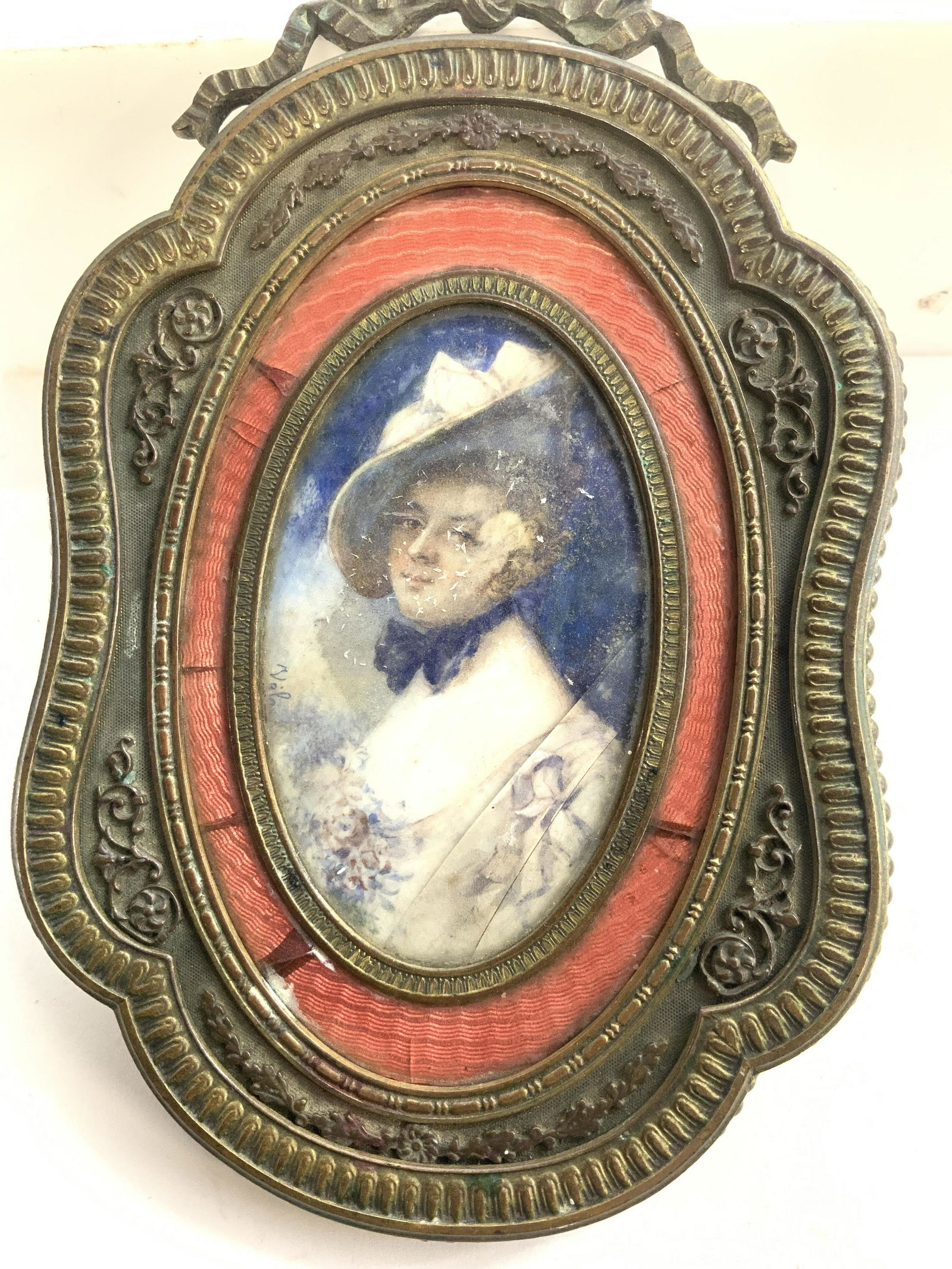 Art Nouveau French Guilloche Portrait Miniature (1 of 10)