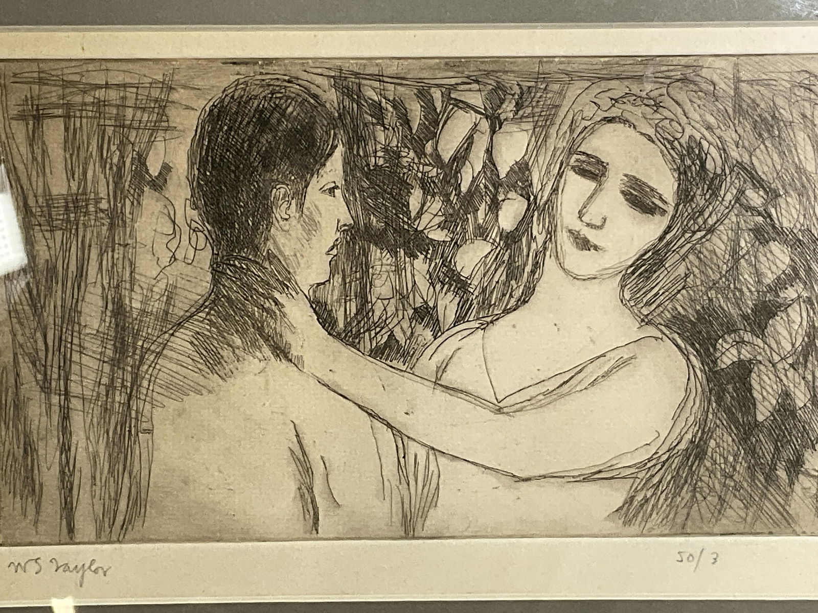 Signed Lithograph of Two People (1 of 8)