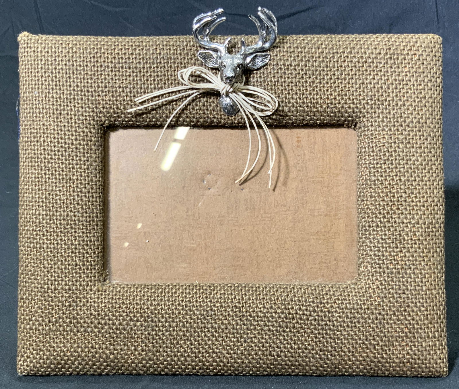 Fabric Picture Frame W/ Metal Stag Head Accent (1 of 7)